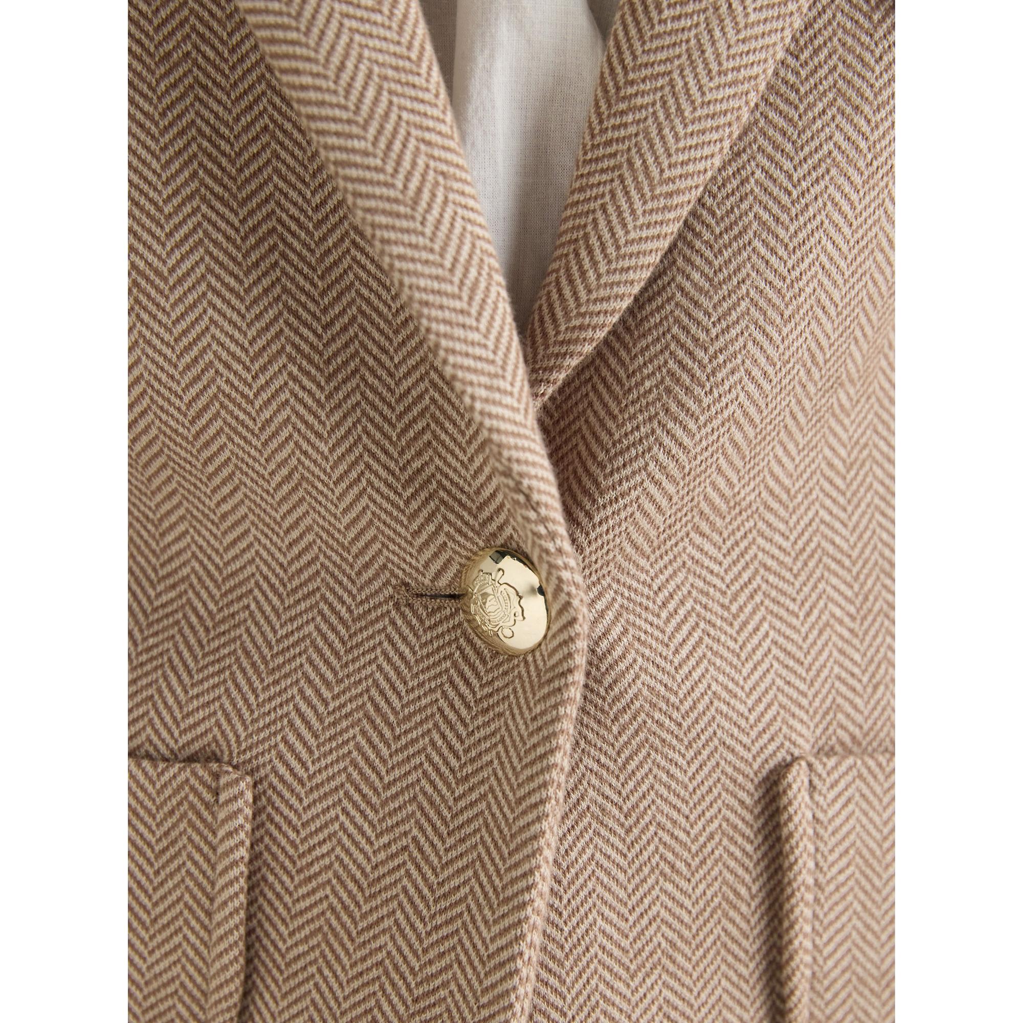 Product image 5 of 11 of Joules Women's Albury Herringbone Jersey Tweed Blazer - Tan Brown