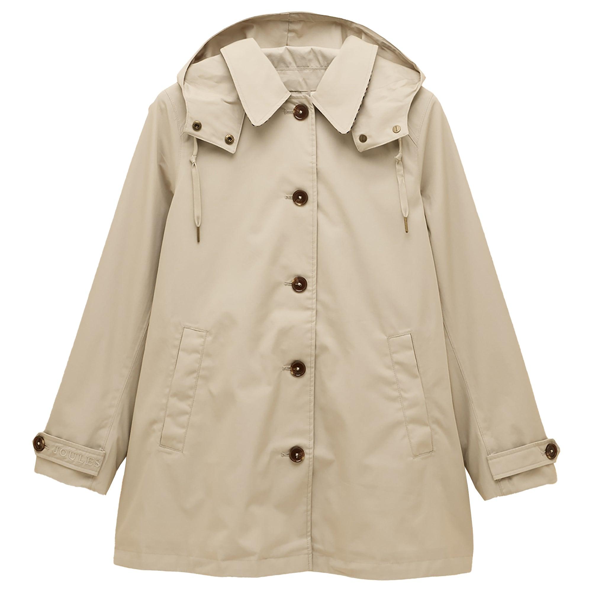 Product image 1 of 12 of Joules Women's Rainmore Waterproof Button Through Raincoat - Neutral