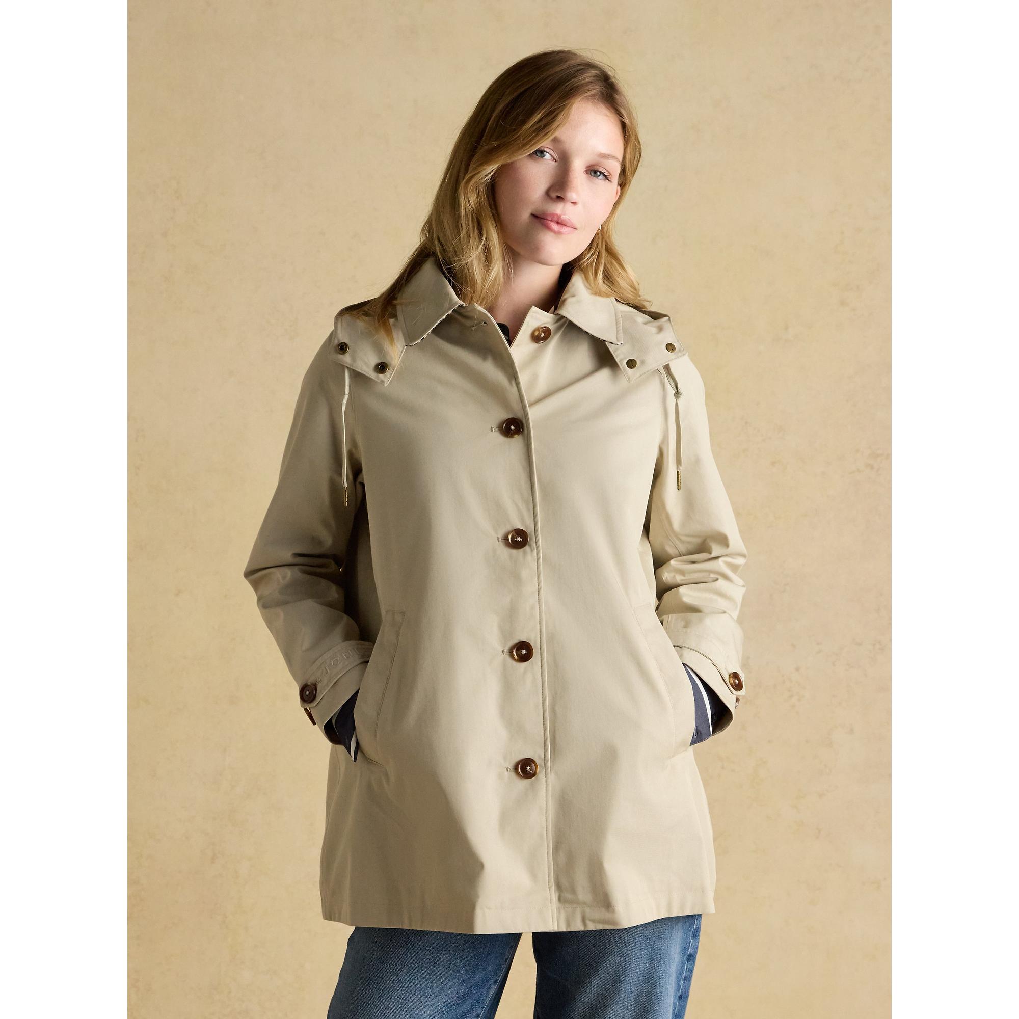 Product image 2 of 12 of Joules Women's Rainmore Waterproof Button Through Raincoat - Neutral
