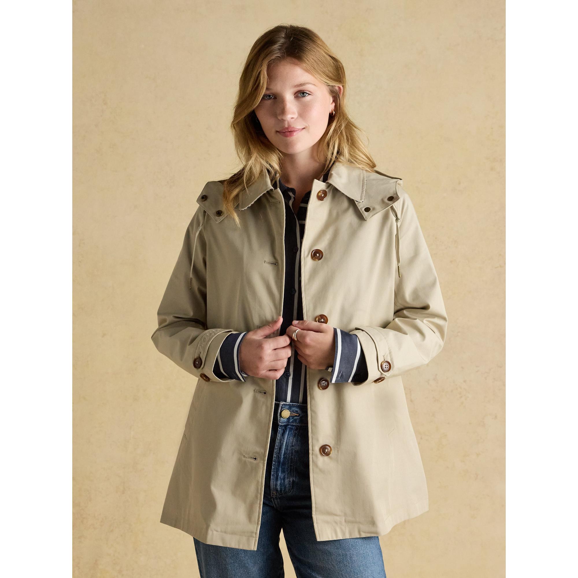 Product image 7 of 12 of Joules Women's Rainmore Waterproof Button Through Raincoat - Neutral