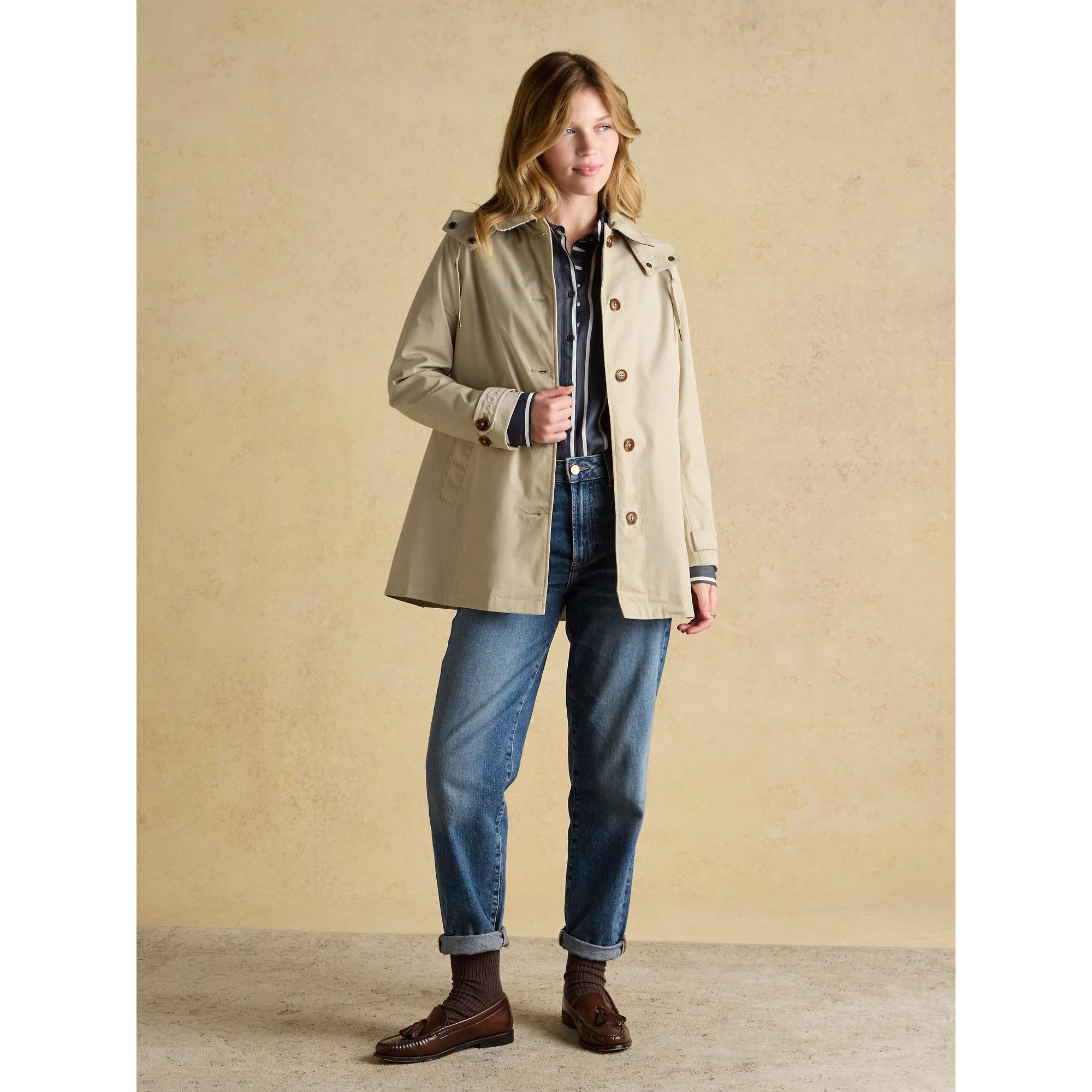 Product image 10 of 12 of Joules Women's Rainmore Waterproof Button Through Raincoat - Neutral