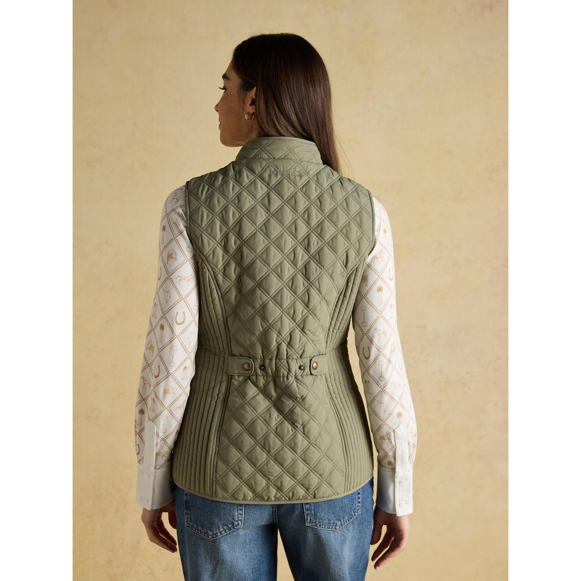 Product image 3 of 11 of Joules Women's Minx Showerproof Diamond Quilted Gilet - Sage Green