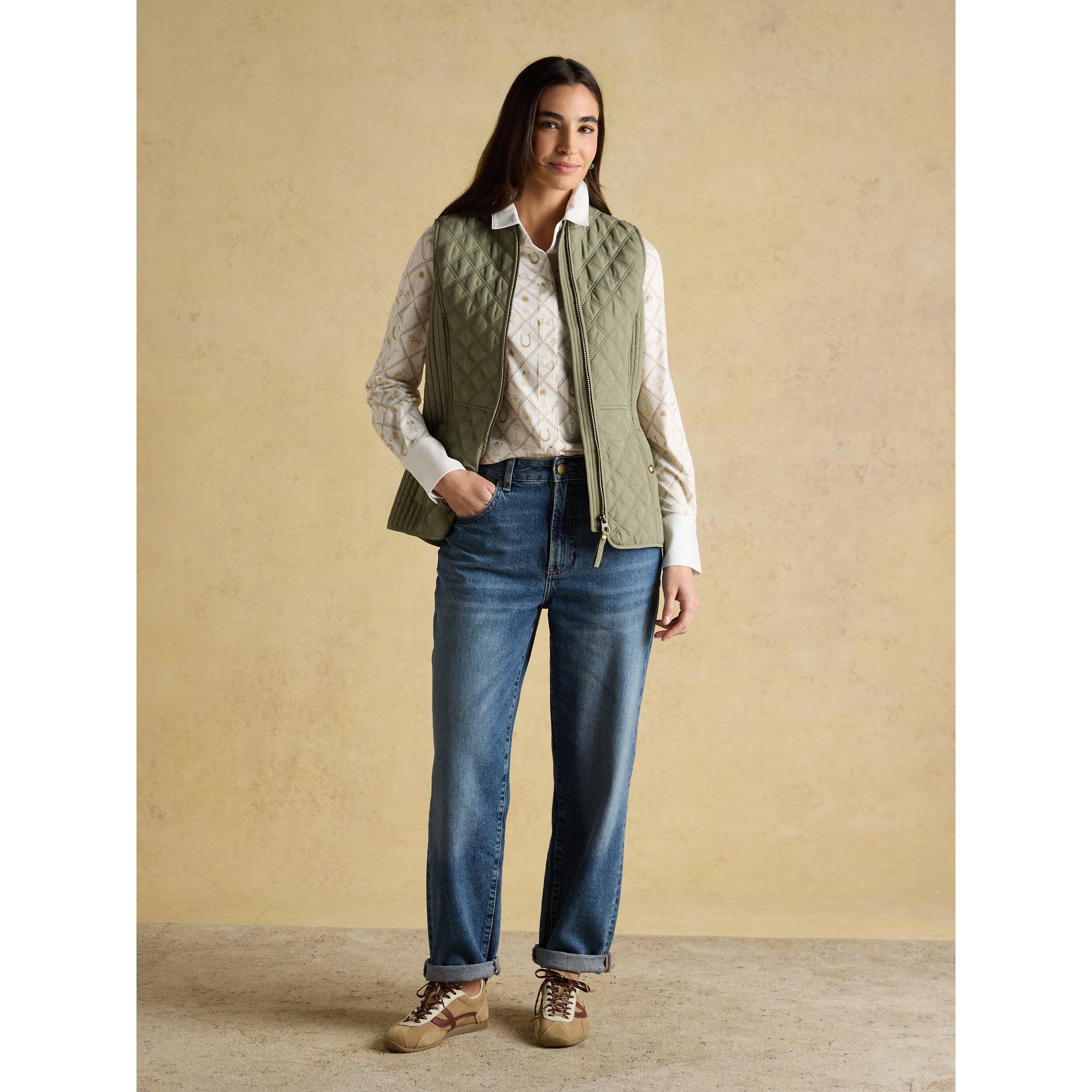 Product image 4 of 11 of Joules Women's Minx Showerproof Diamond Quilted Gilet - Sage Green