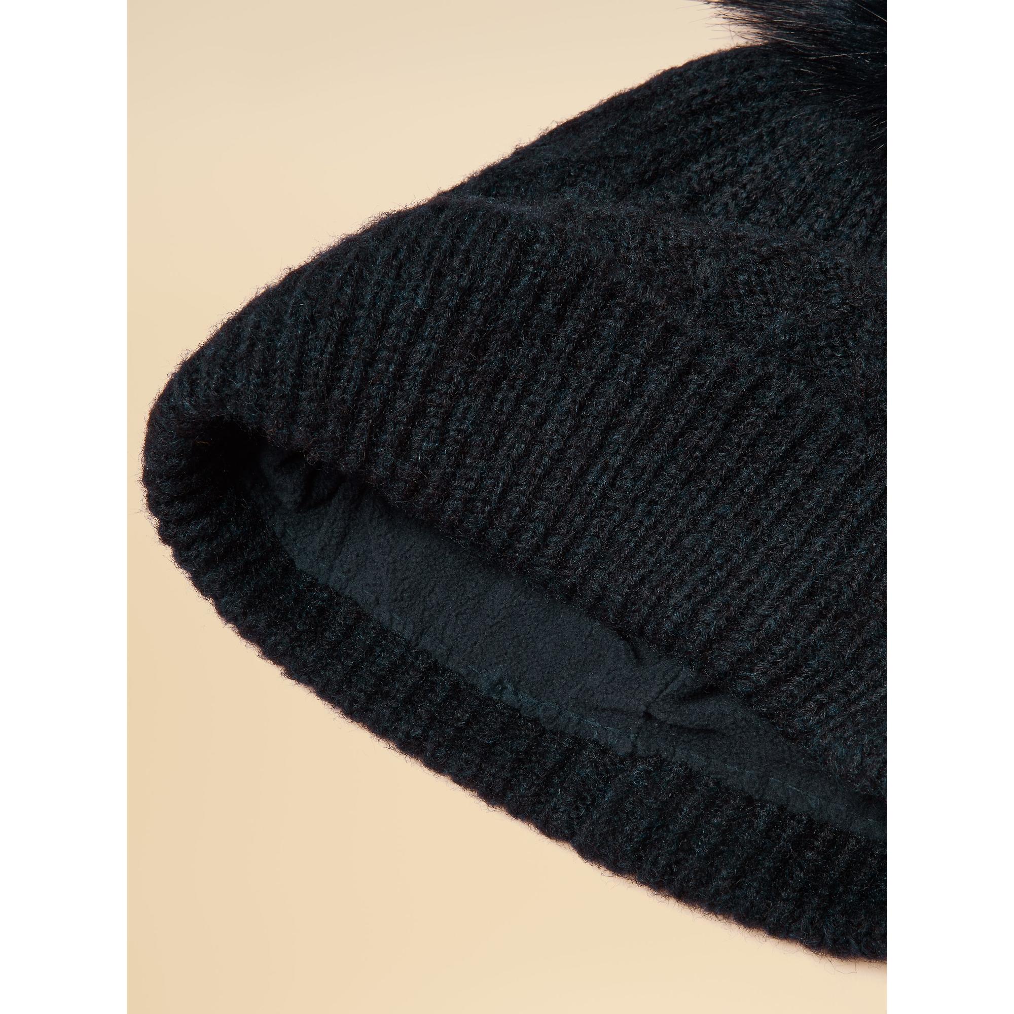 Product image 6 of 6 of Joules Women's Effie Cable Knitted Bobble Hat - Navy