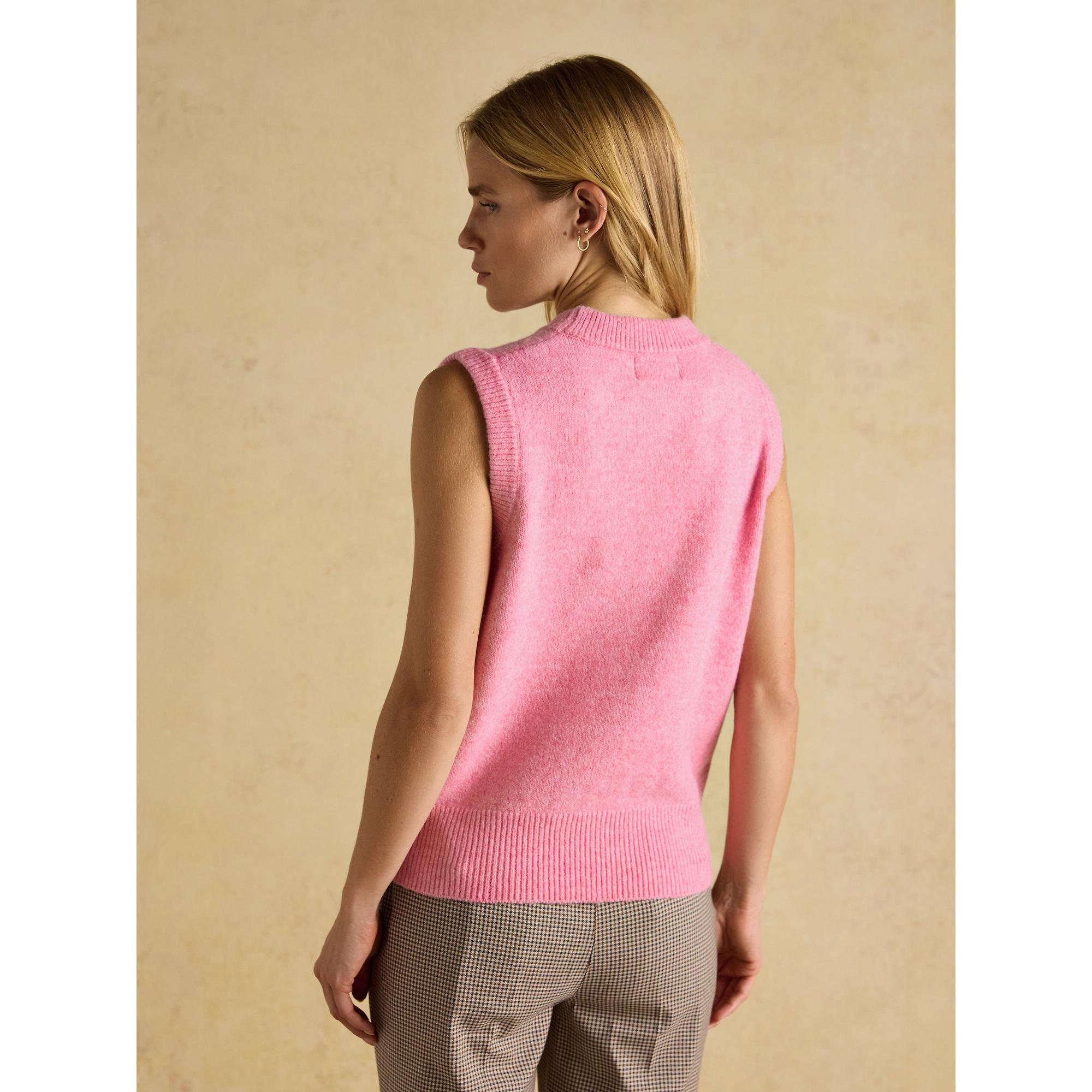 Product image 3 of 6 of Joules Women's Holly Knitted Crew Neck Vest - Bright Pink