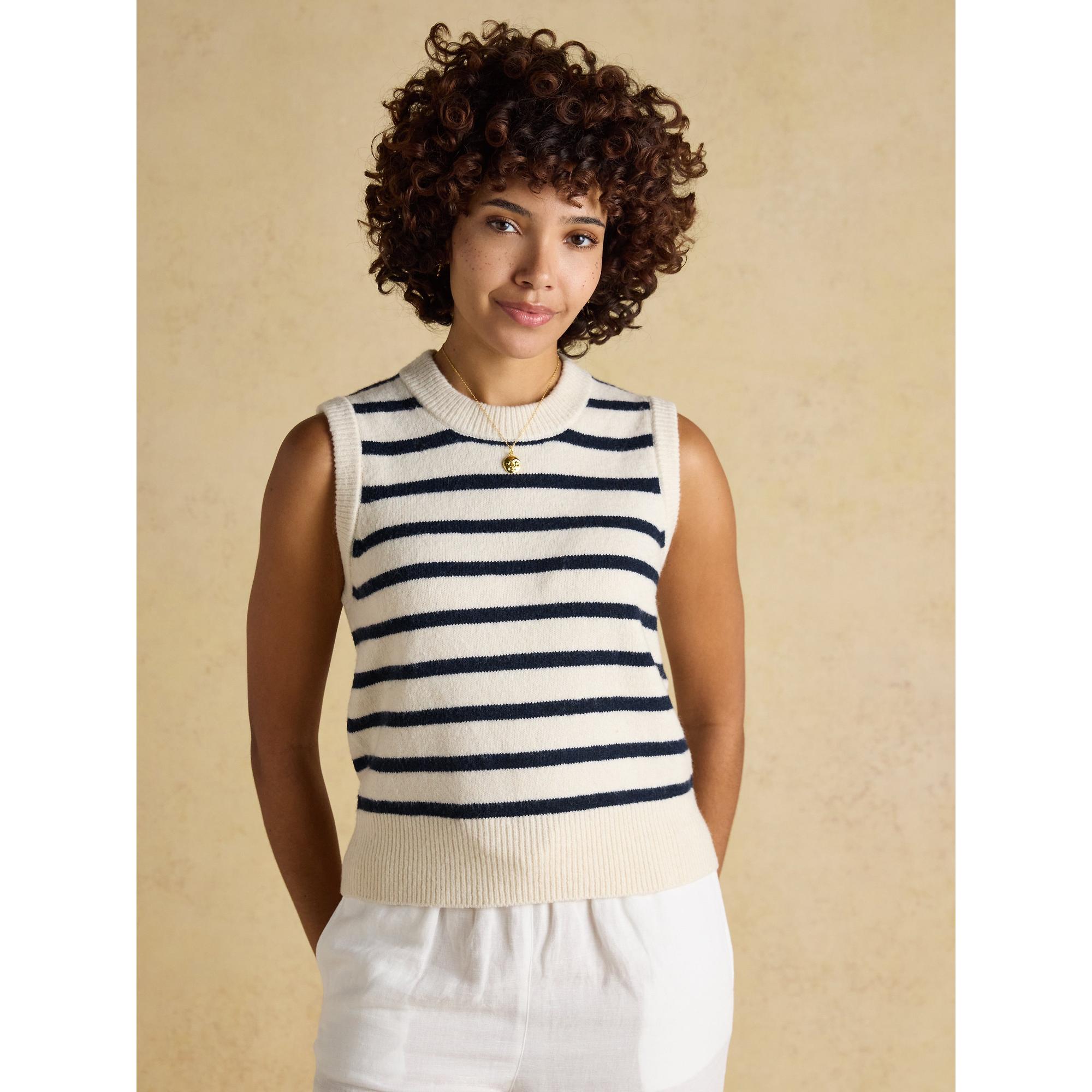 Product image 2 of 6 of Joules Women's Holly Knitted Vest - Cream & Navy Striped