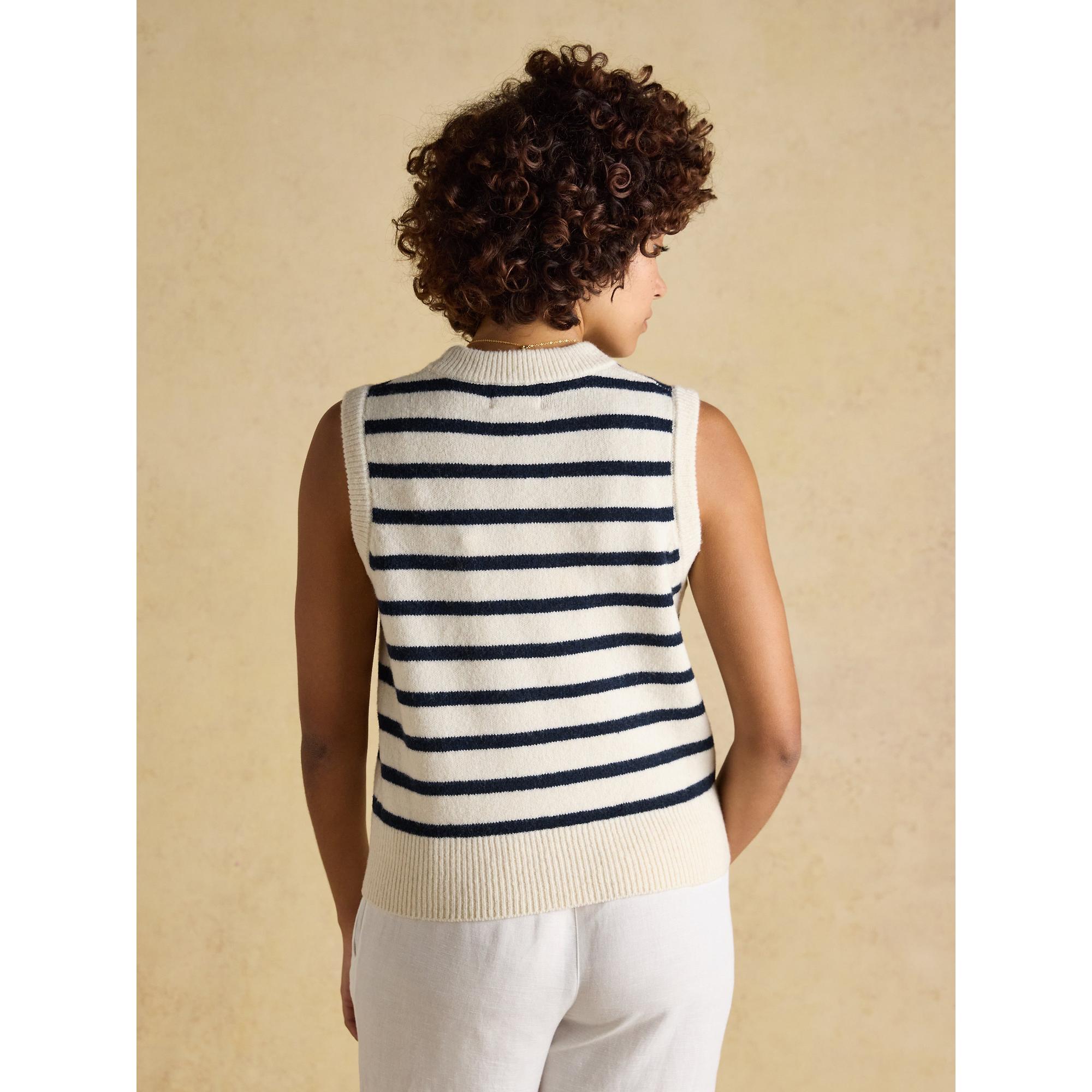 Product image 3 of 6 of Joules Women's Holly Knitted Vest - Cream & Navy Striped