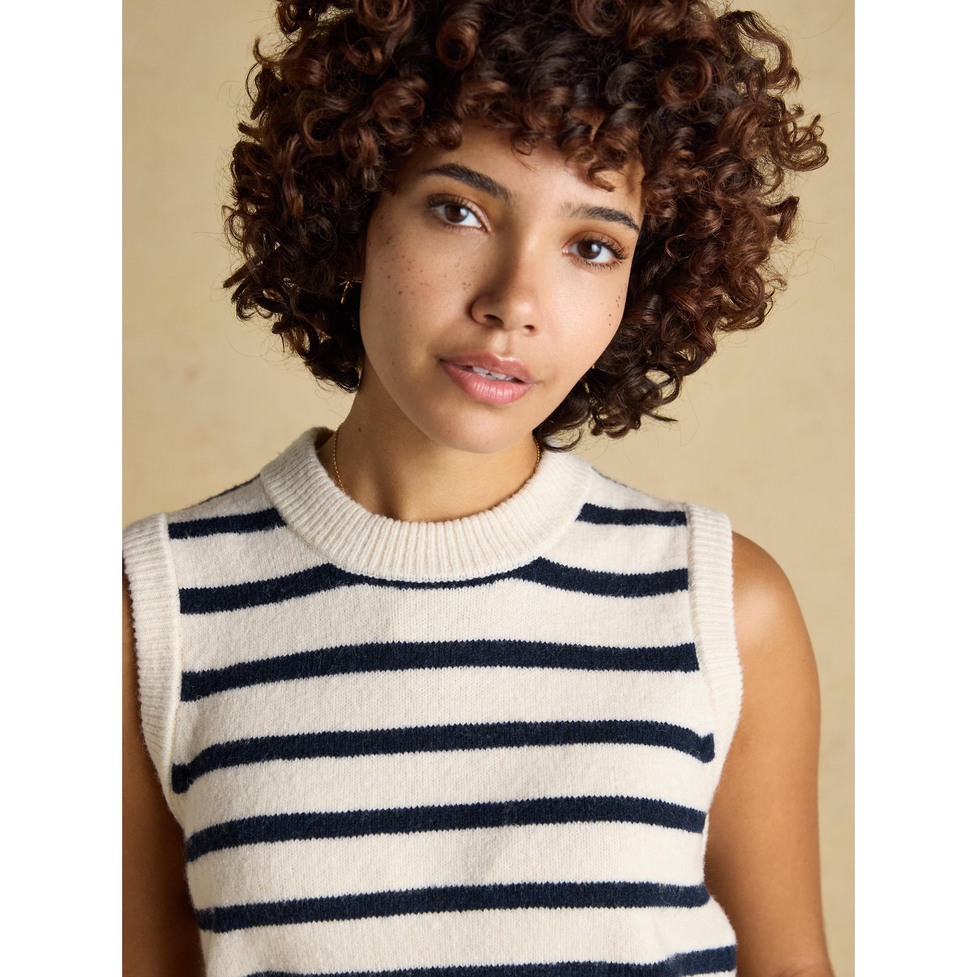 Product image 4 of 6 of Joules Women's Holly Knitted Vest - Cream & Navy Striped