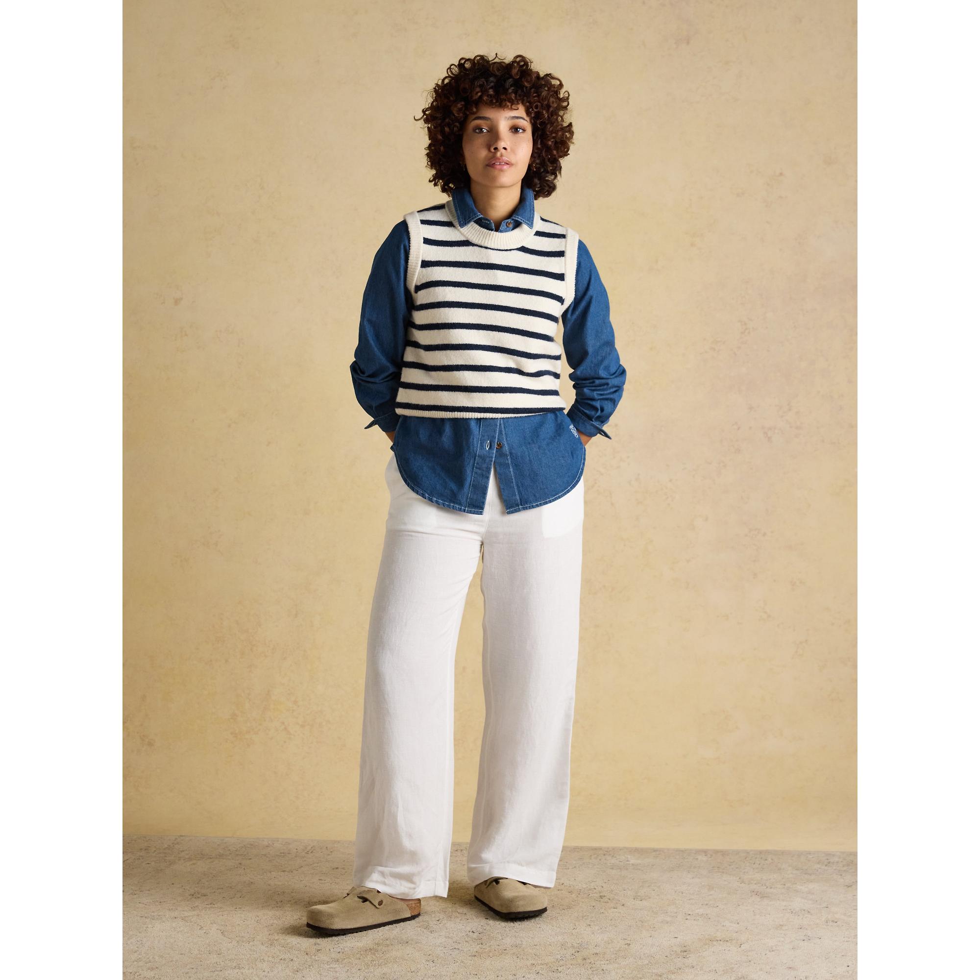 Product image 5 of 6 of Joules Women's Holly Knitted Vest - Cream & Navy Striped