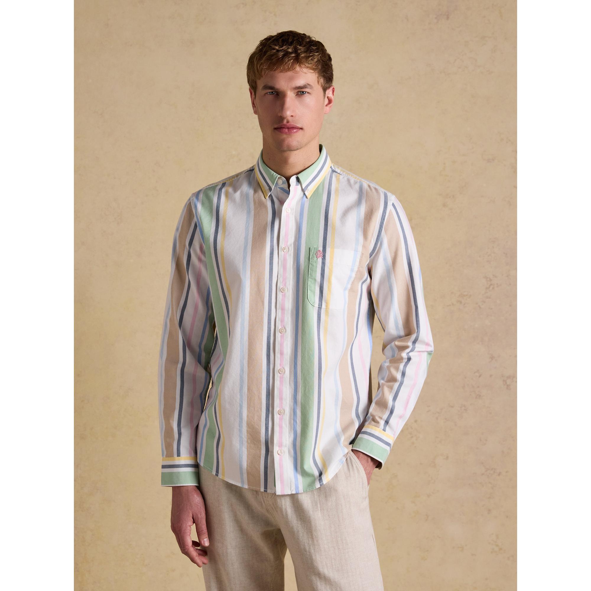 Product image 2 of 10 of Joules Men's Oxford Stripe Long Sleeve Classic Fit Cotton Shirt - Multi