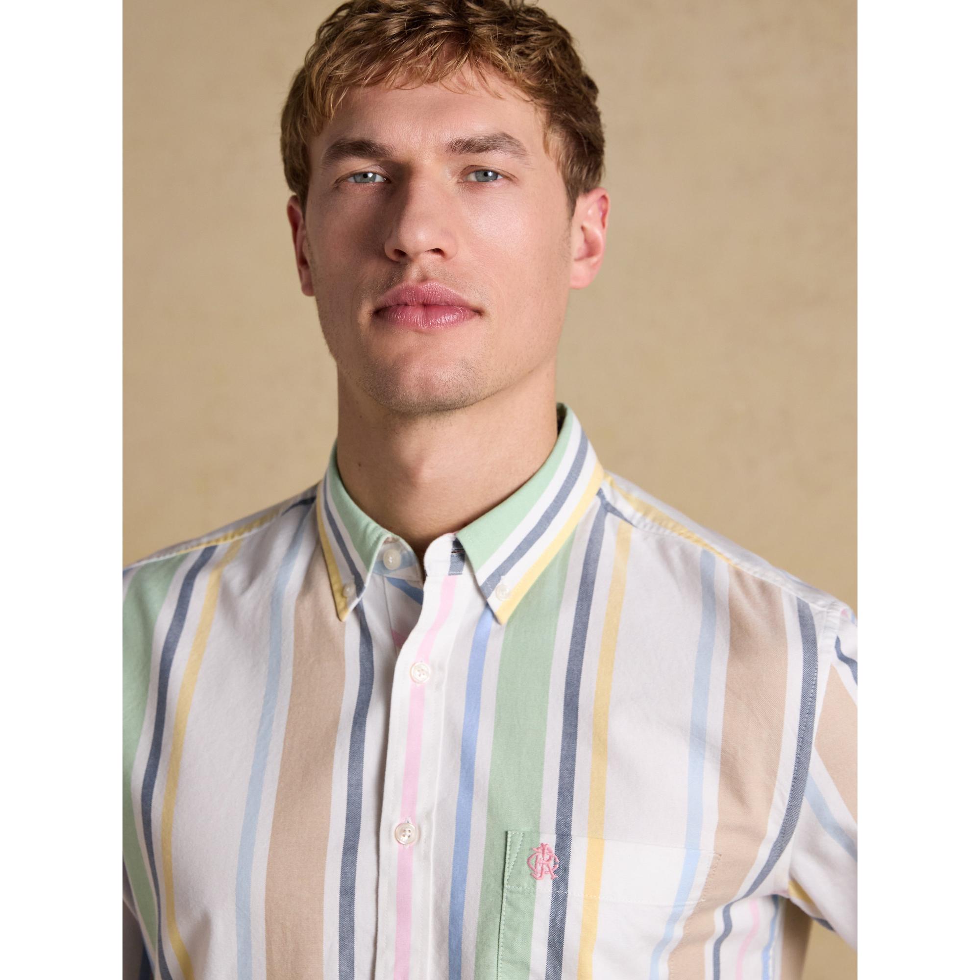 Product image 5 of 10 of Joules Men's Oxford Stripe Long Sleeve Classic Fit Cotton Shirt - Multi