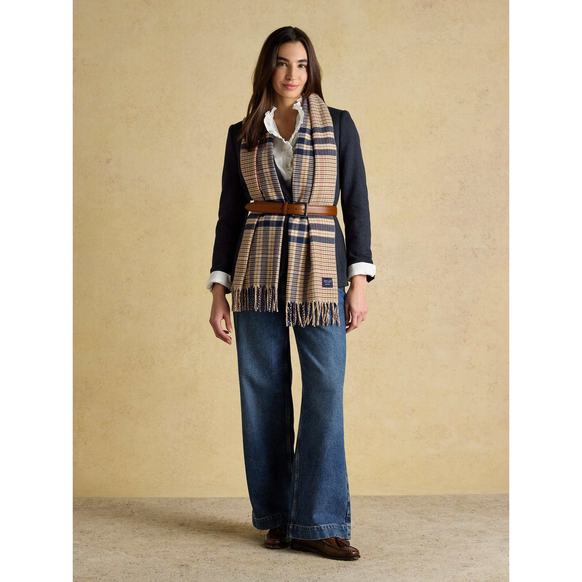 Product image 3 of 7 of Joules Women's Langtree Large Scarf - Neutral & Navy