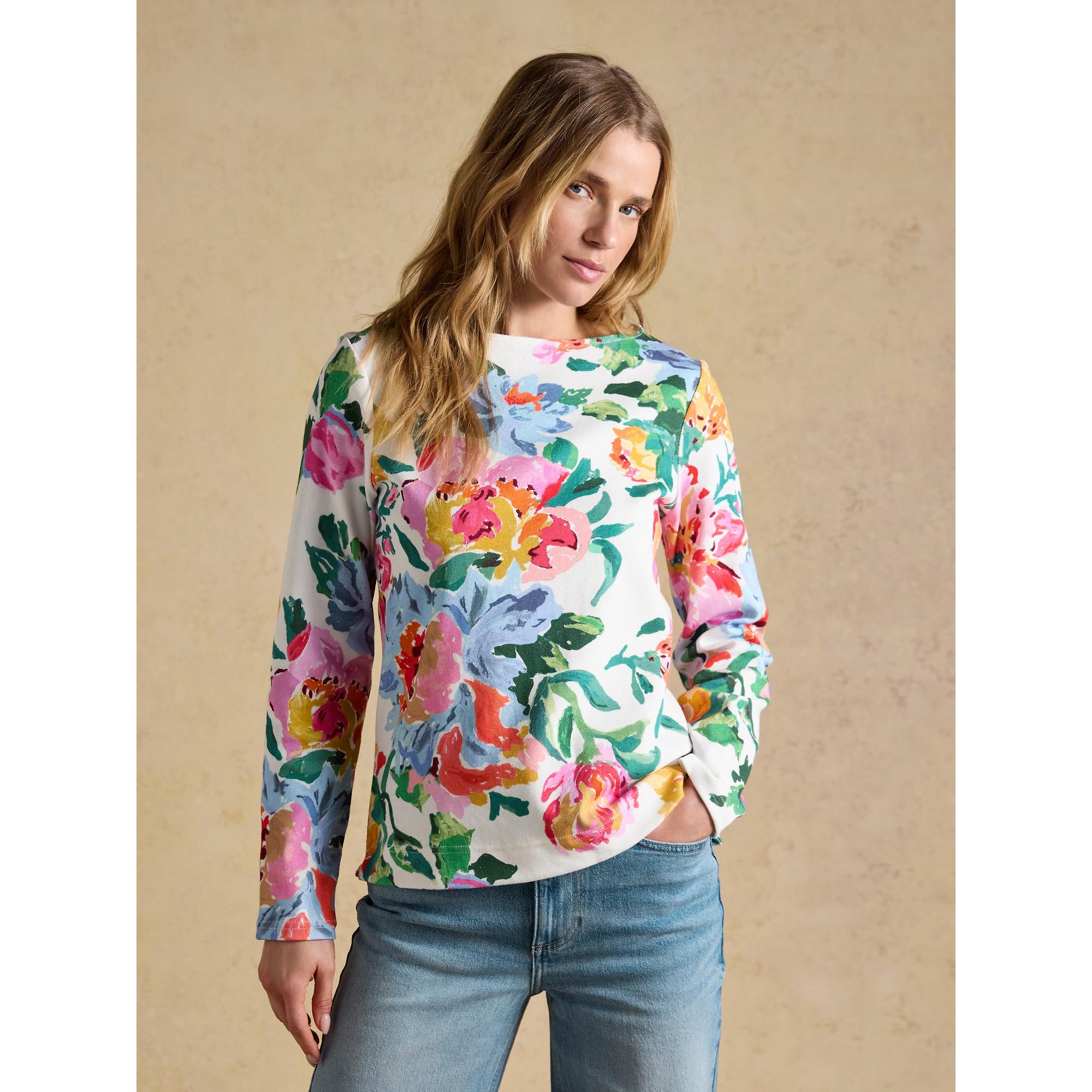 Product image 2 of 7 of Joules Women's Harbour Printed Boat Neck Breton Top - Artist Floral