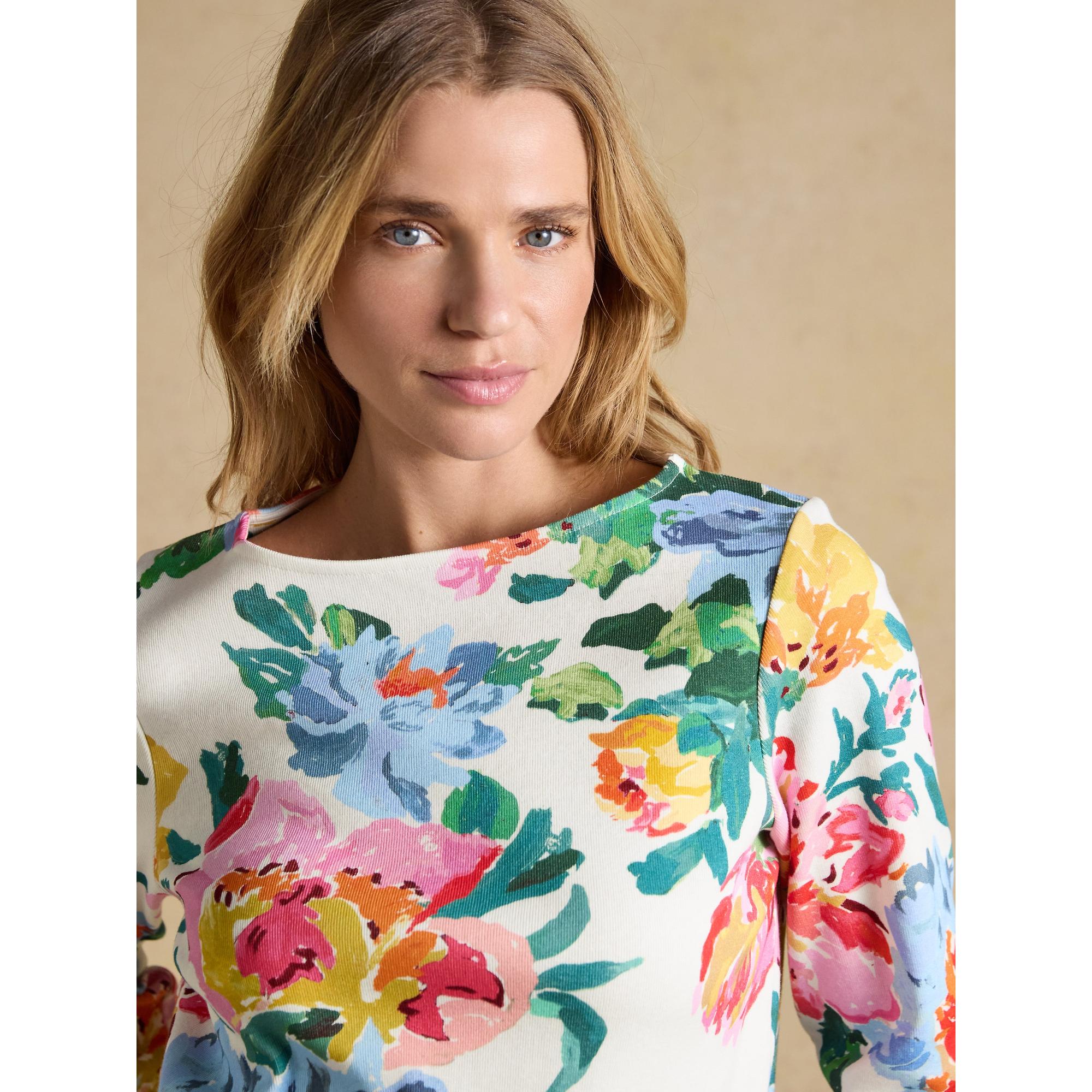 Product image 4 of 7 of Joules Women's Harbour Printed Boat Neck Breton Top - Artist Floral