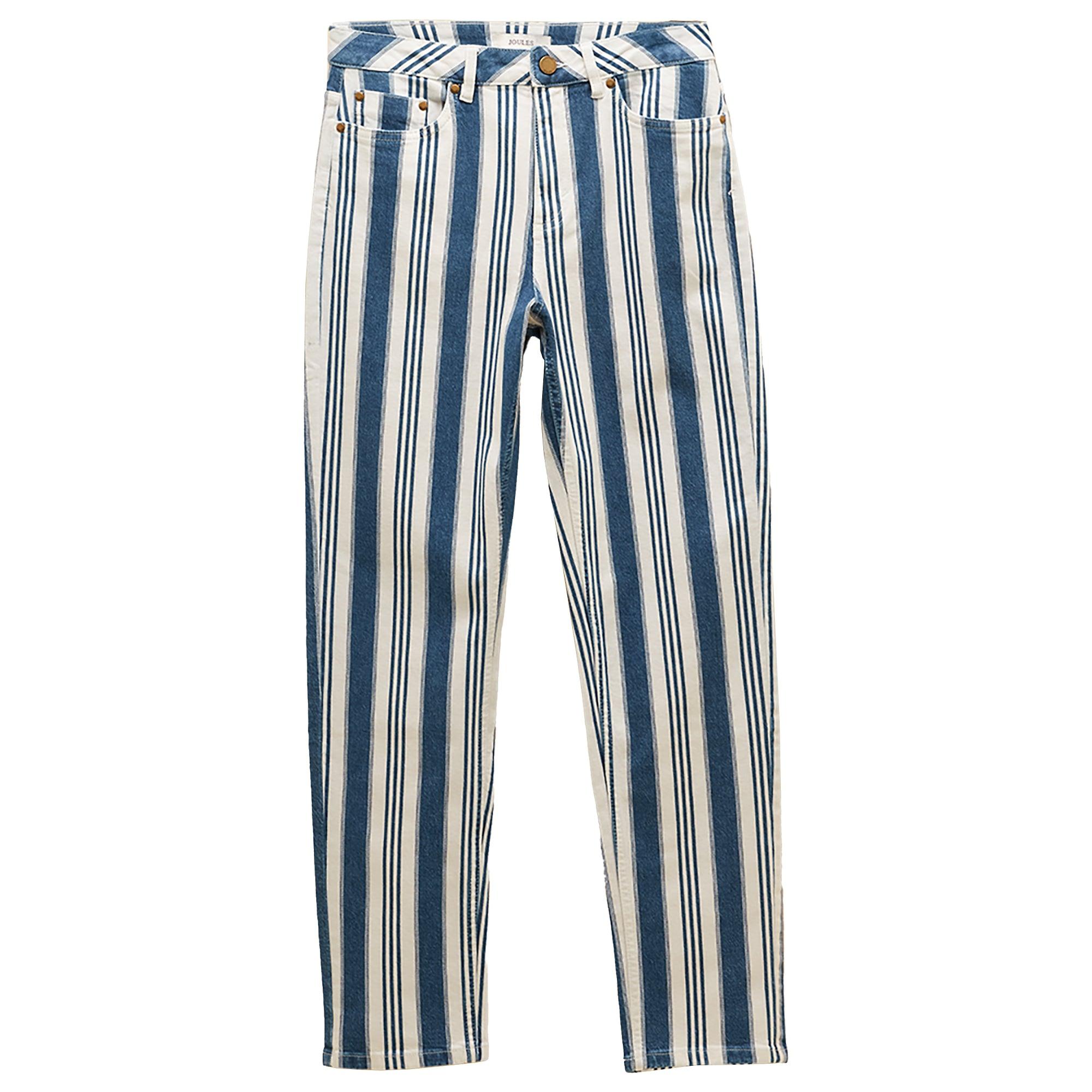 Product image 1 of 10 of Joules Women's Straight Fit Mid Rise Jeans - Blue Striped