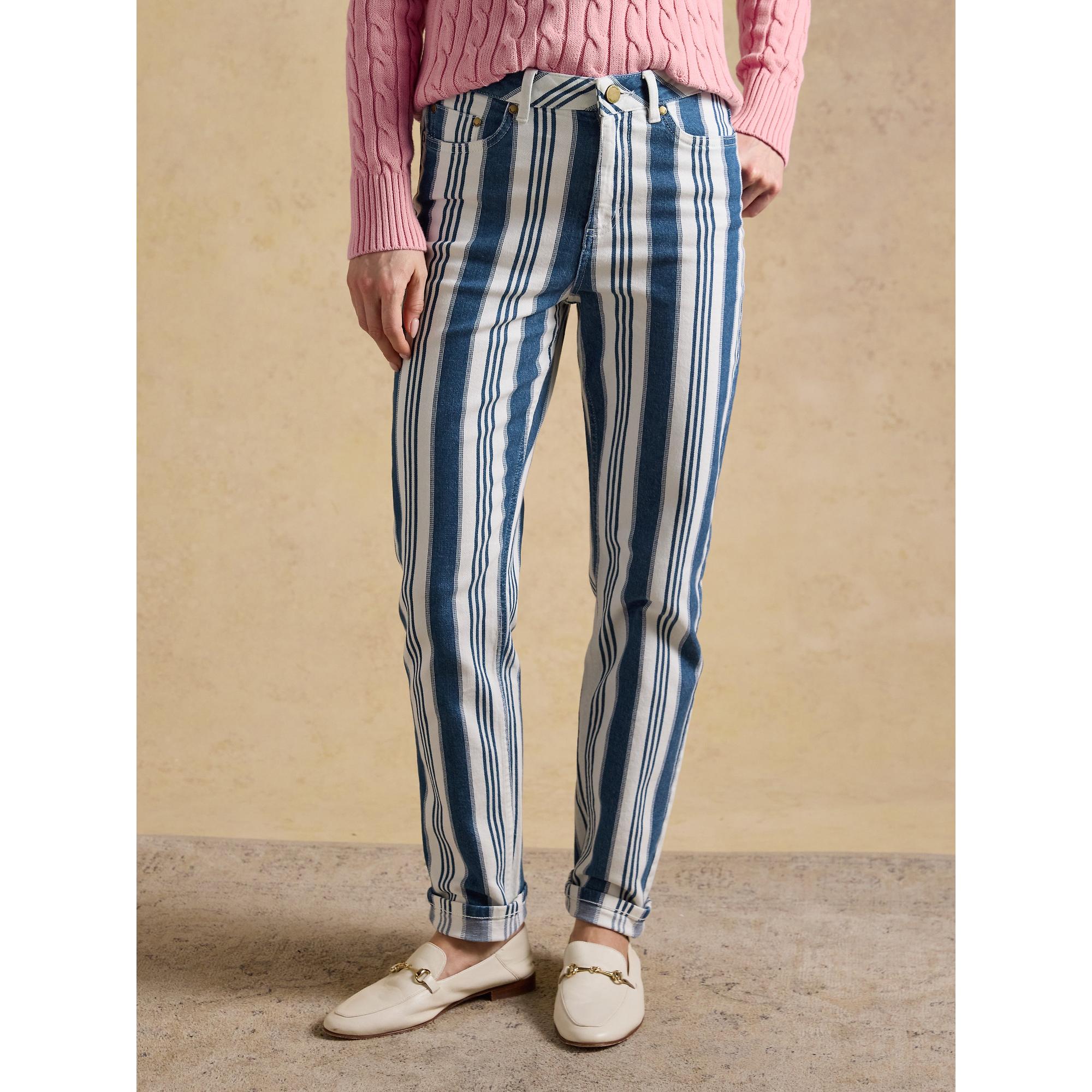Product image 4 of 10 of Joules Women's Straight Fit Mid Rise Jeans - Blue Striped