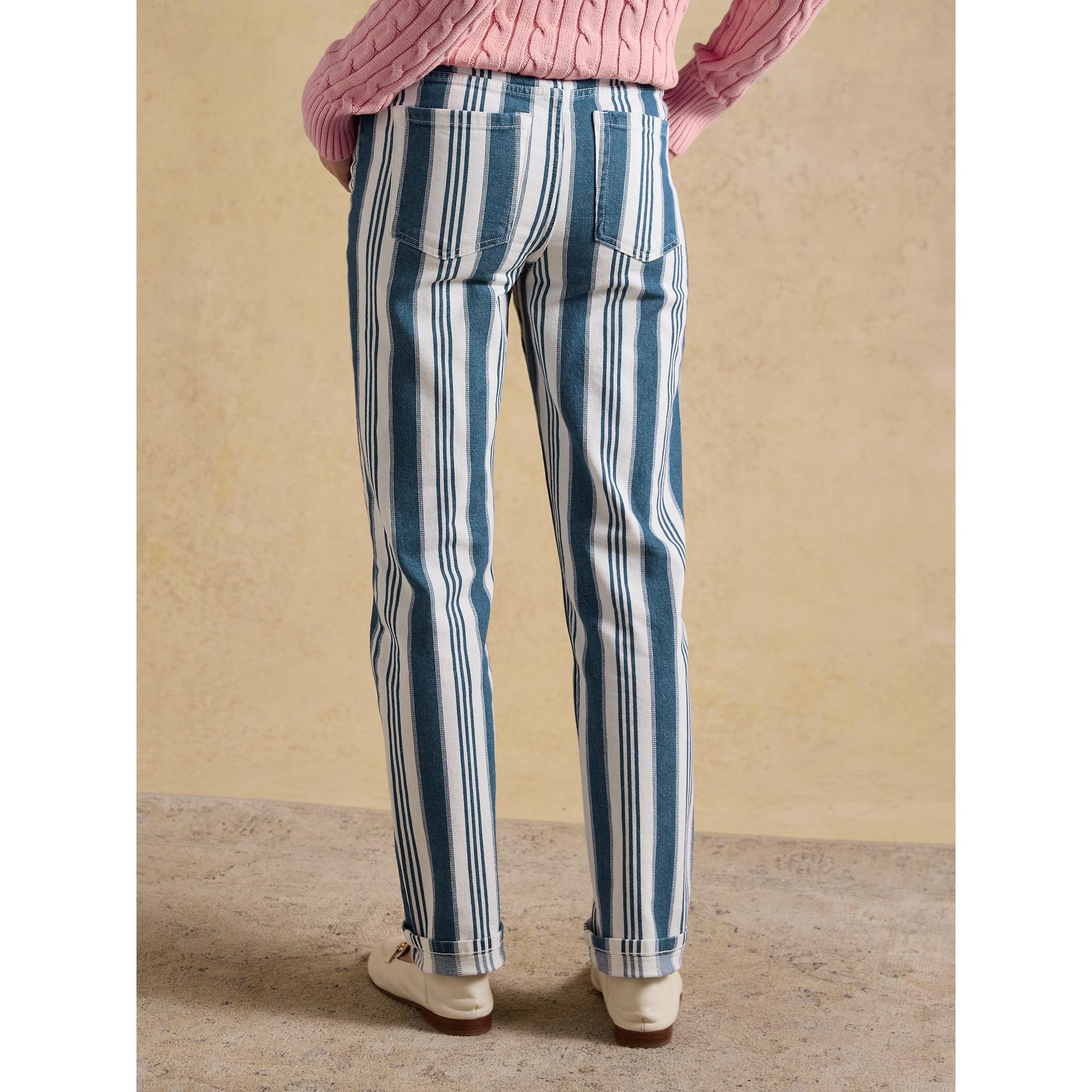 Product image 5 of 10 of Joules Women's Straight Fit Mid Rise Jeans - Blue Striped