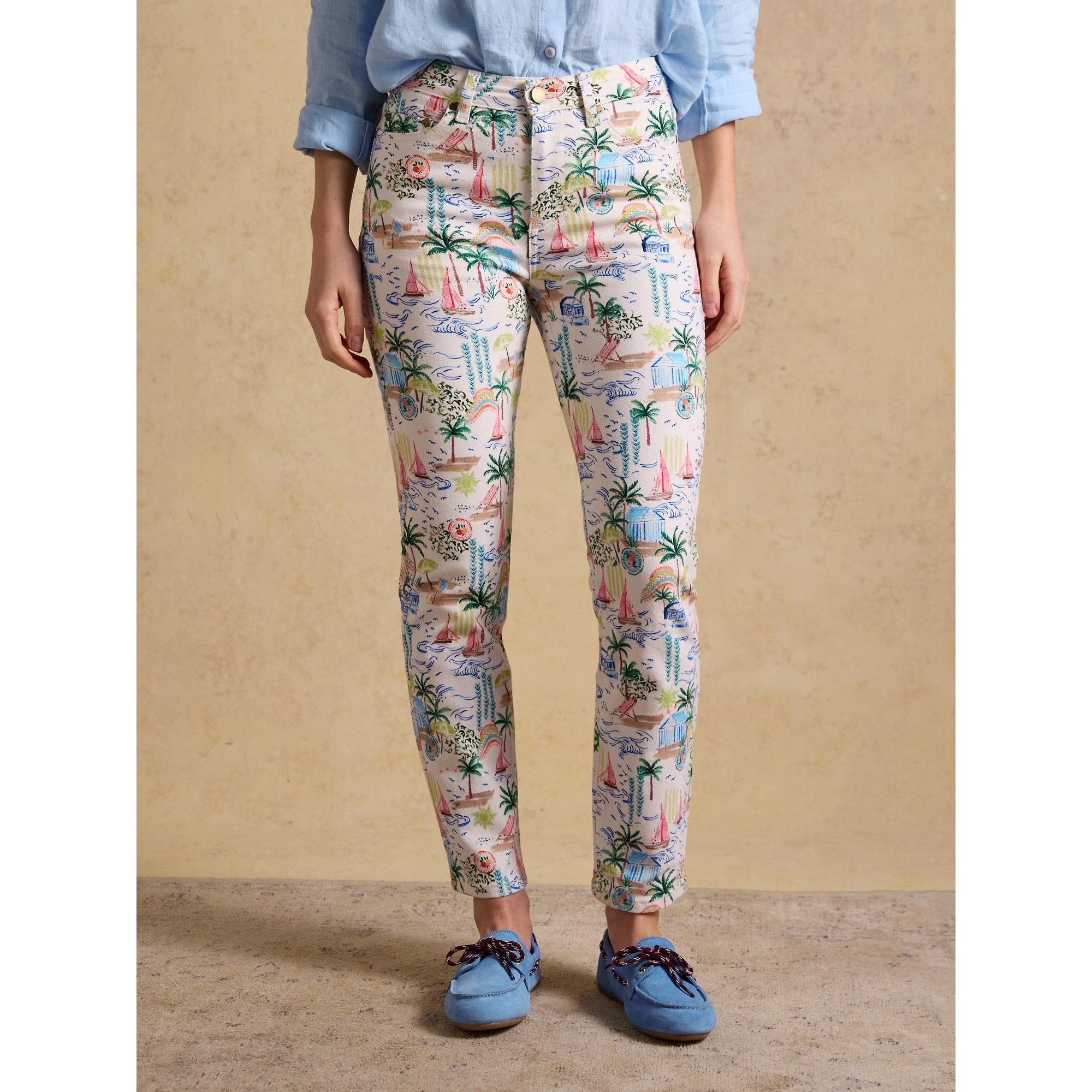 Product image 2 of 7 of Joules Women's Straight Fit Slim Mid Rise Jeans - Coastal Scene Print