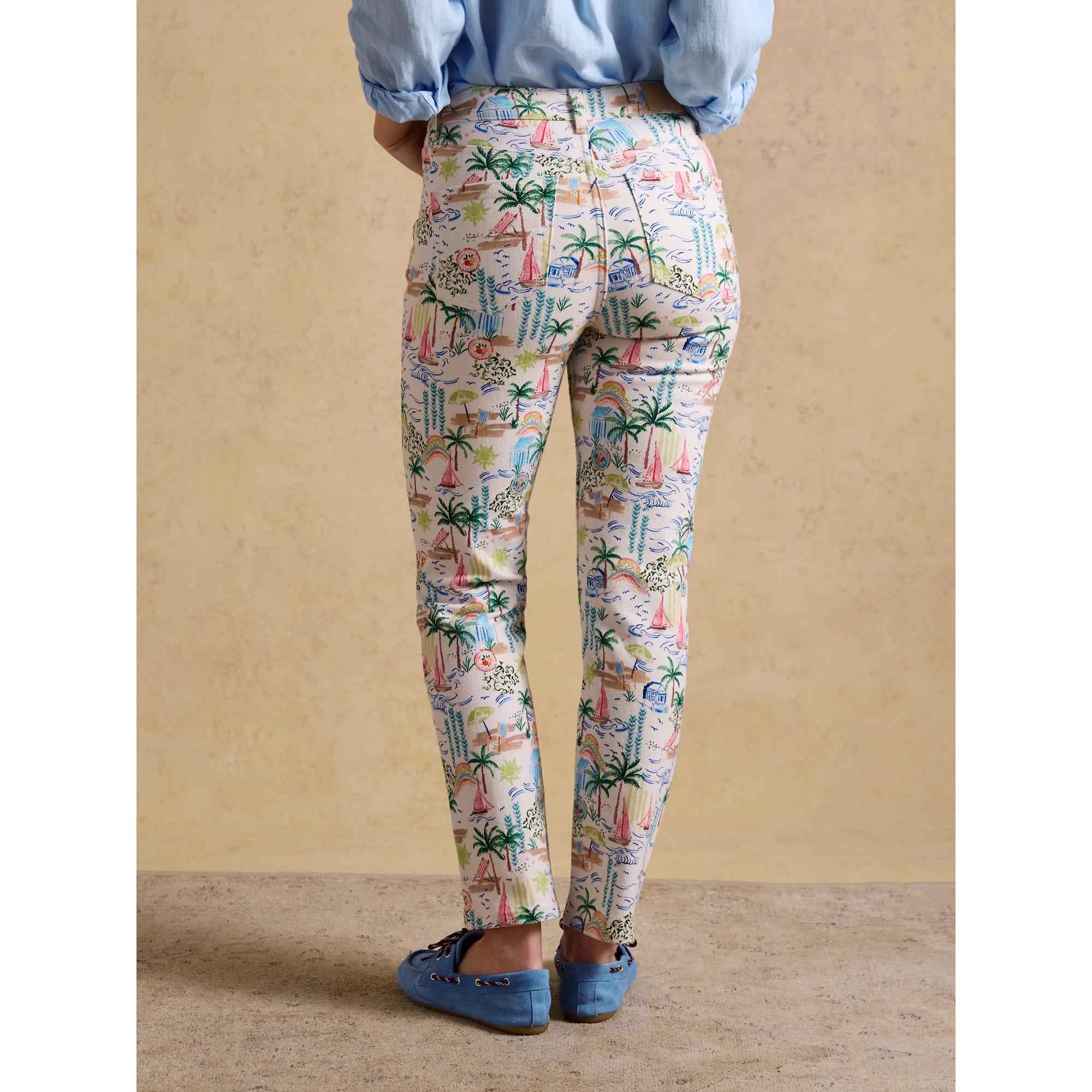 Product image 3 of 7 of Joules Women's Straight Fit Slim Mid Rise Jeans - Coastal Scene Print