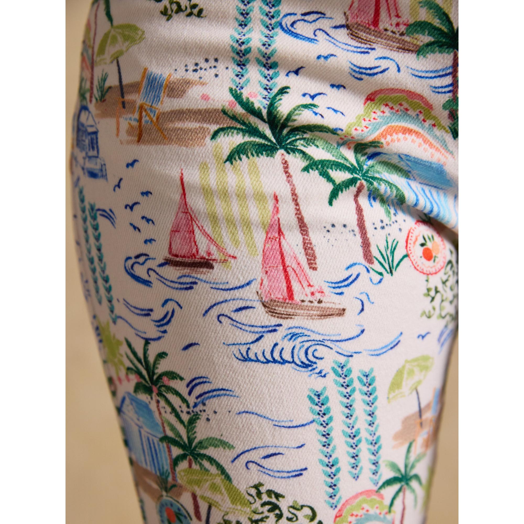 Product image 6 of 7 of Joules Women's Straight Fit Slim Mid Rise Jeans - Coastal Scene Print