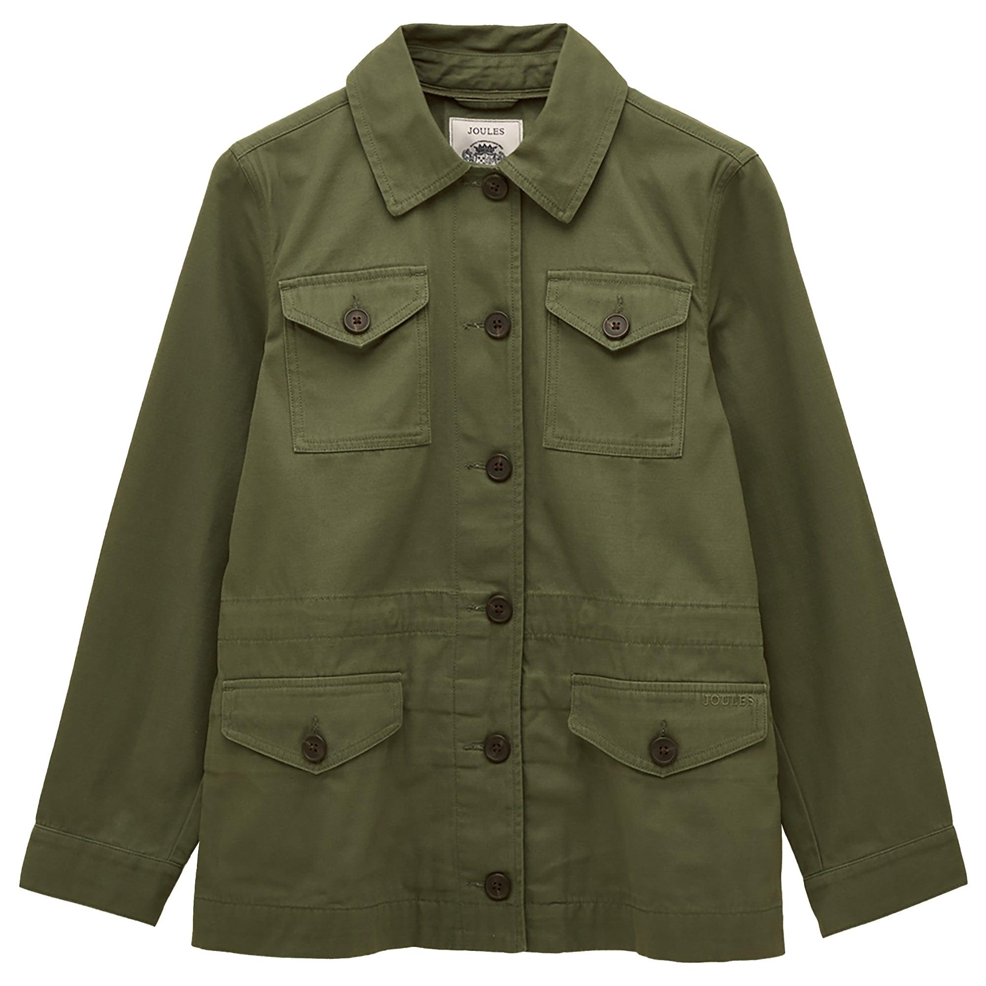 Product image 1 of 11 of Joules Women's Twyford Lightweight Utility Jacket with Adjustable Waist - Khaki Green