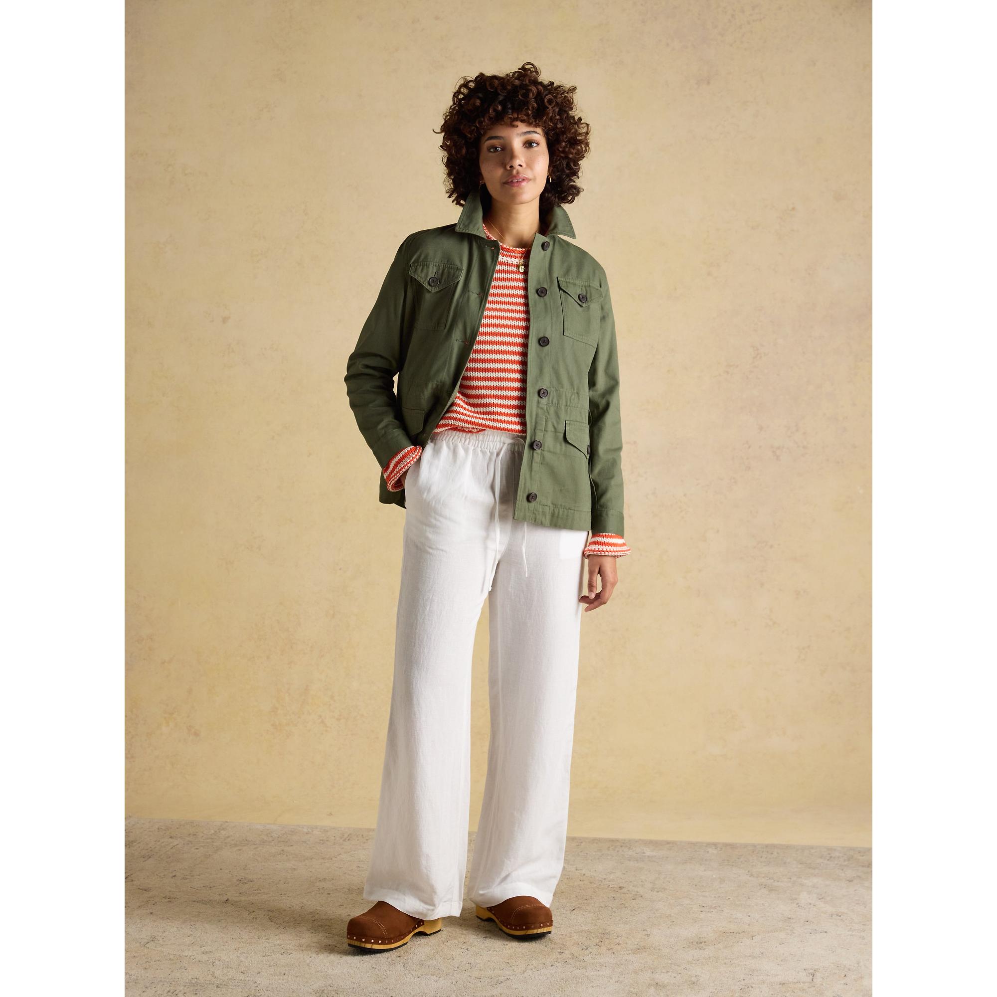 Product image 6 of 11 of Joules Women's Twyford Lightweight Utility Jacket with Adjustable Waist - Khaki Green