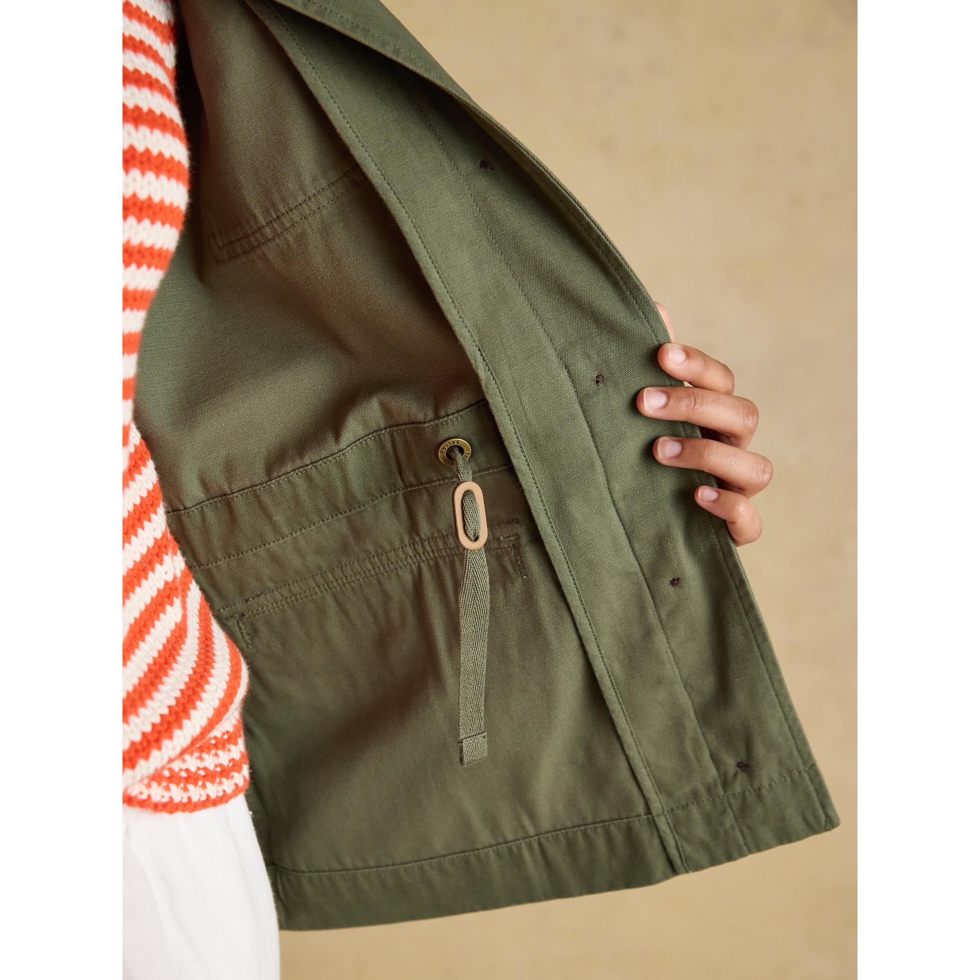 Product image 7 of 11 of Joules Women's Twyford Lightweight Utility Jacket with Adjustable Waist - Khaki Green