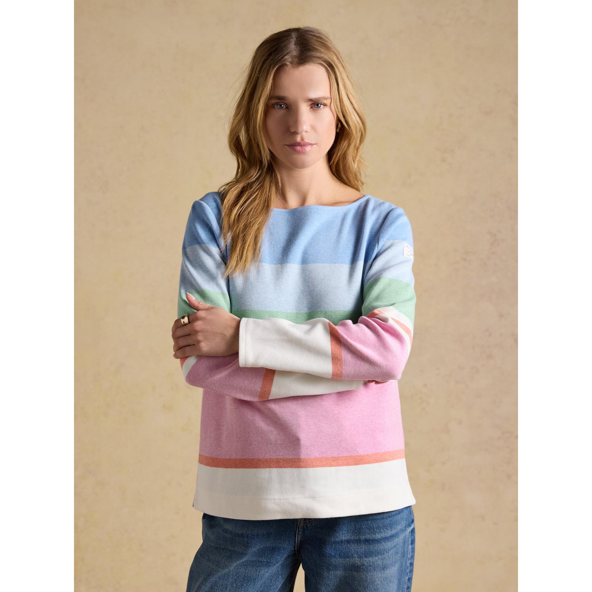 Product image 2 of 8 of Joules Women's Harbour Boat Neck 100% Cotton Breton Top - Multi Stripe