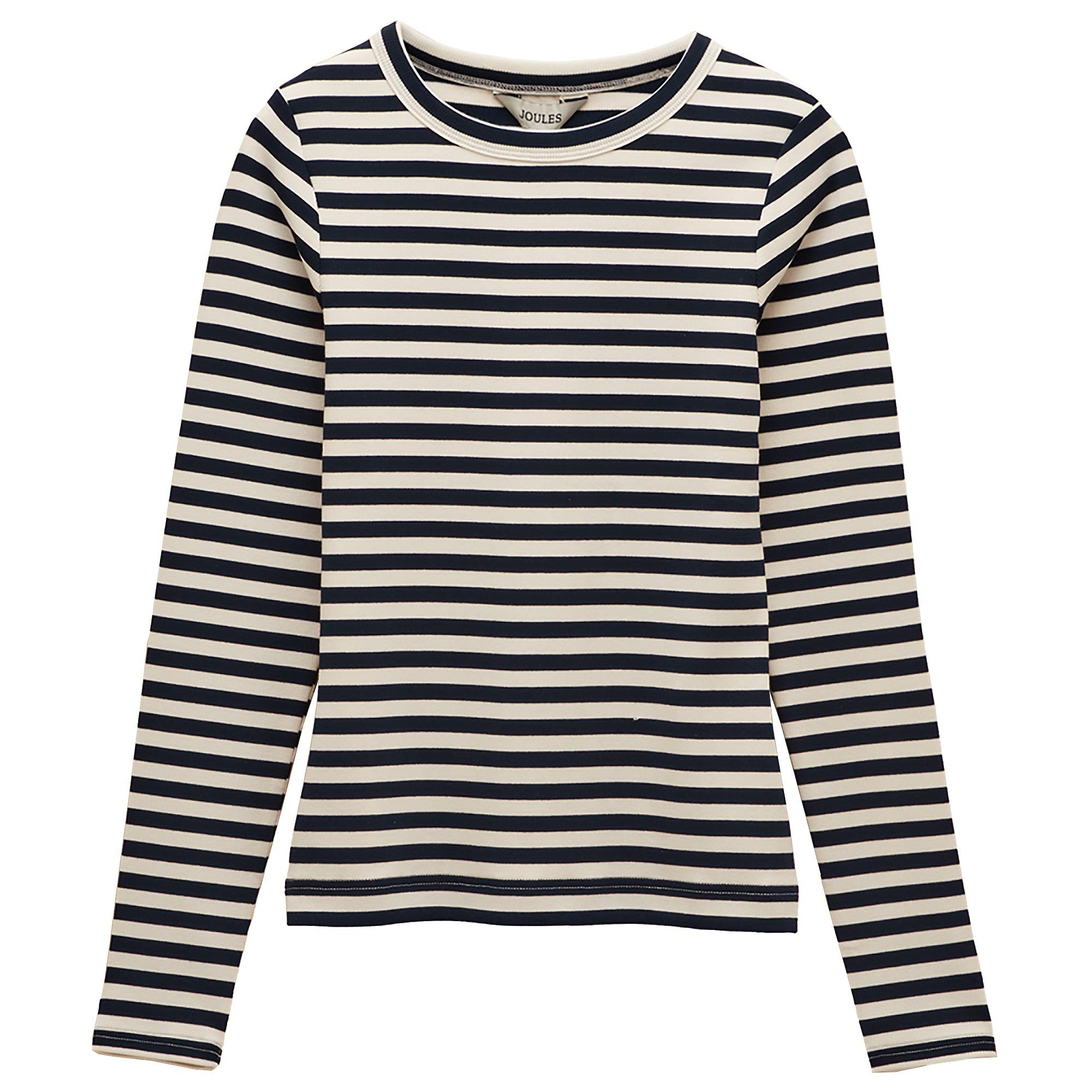 Product image 1 of 7 of Joules Women's Sophie Long Sleeve Ribbed Fitted Top - Navy Stripe