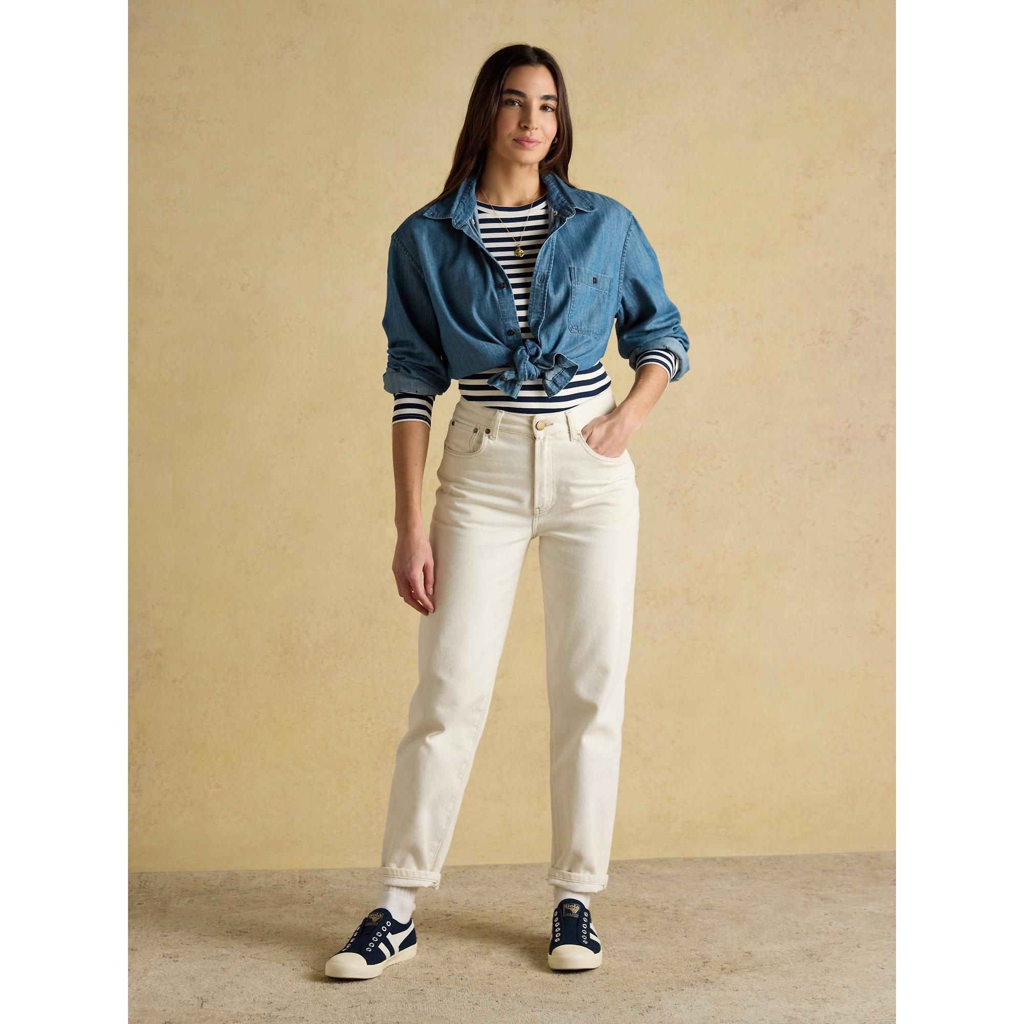 Product image 5 of 7 of Joules Women's Sophie Long Sleeve Ribbed Fitted Top - Navy Stripe