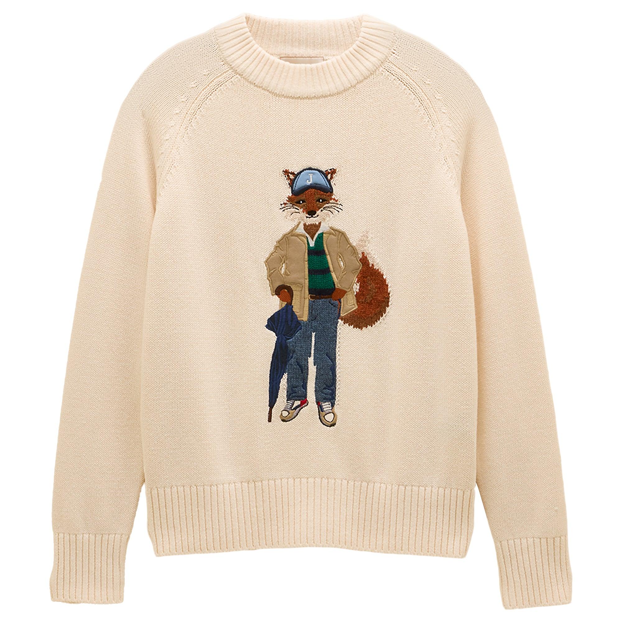 Product image 1 of 10 of Joules Women's April Showers Jonty Fox Embroidered Crew Neck Jumper - Cream
