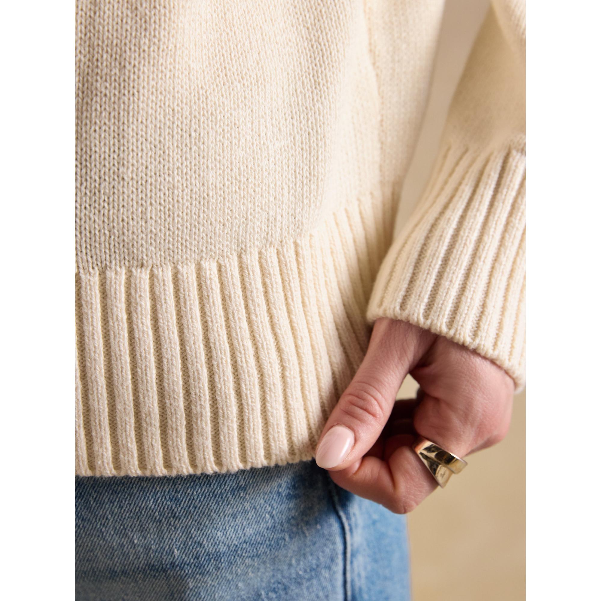 Product image 6 of 10 of Joules Women's April Showers Jonty Fox Embroidered Crew Neck Jumper - Cream