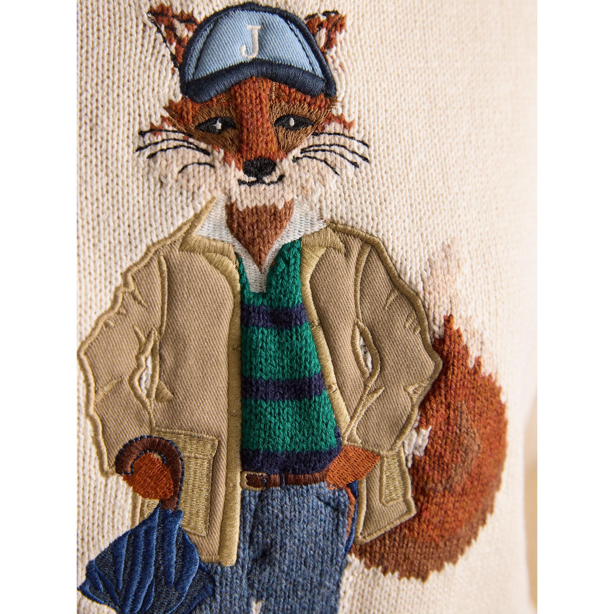 Product image 8 of 10 of Joules Women's April Showers Jonty Fox Embroidered Crew Neck Jumper - Cream