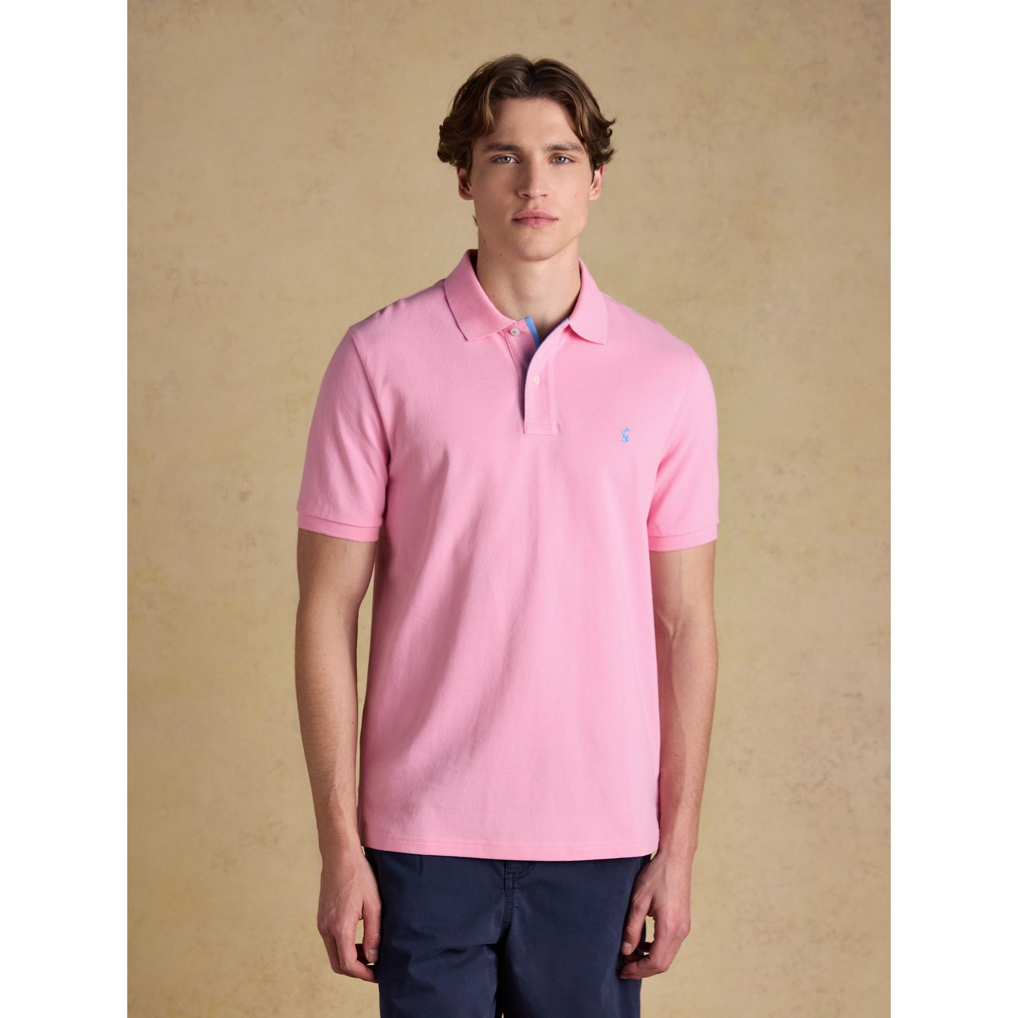 Product image 2 of 10 of Joules Men's Woody Cotton Pique Short Sleeve Polo Shirt - Light Pink