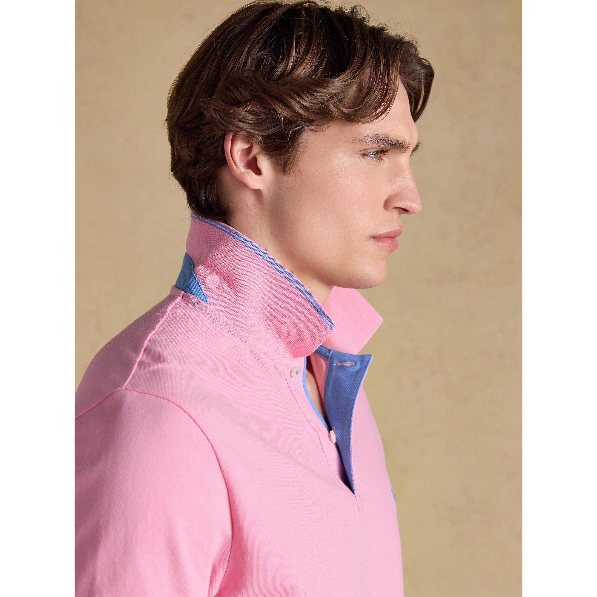 Product image 5 of 10 of Joules Men's Woody Cotton Pique Short Sleeve Polo Shirt - Light Pink
