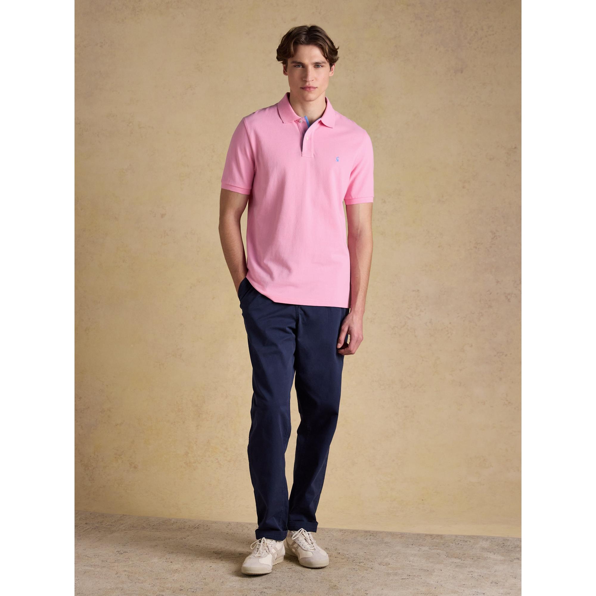 Product image 6 of 10 of Joules Men's Woody Cotton Pique Short Sleeve Polo Shirt - Light Pink
