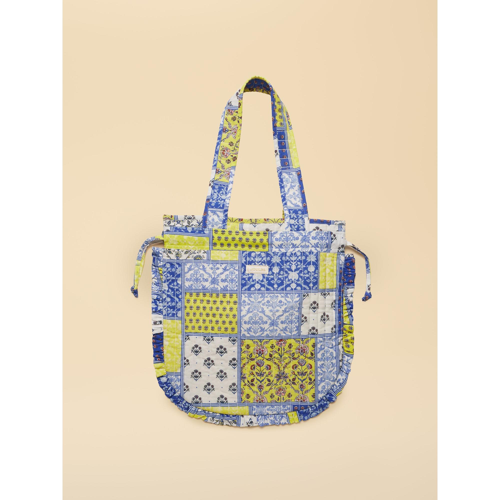 Product image 9 of 9 of Joules Women's Nella Quilted Tote Bag - Yellow Blue Hotch Potch