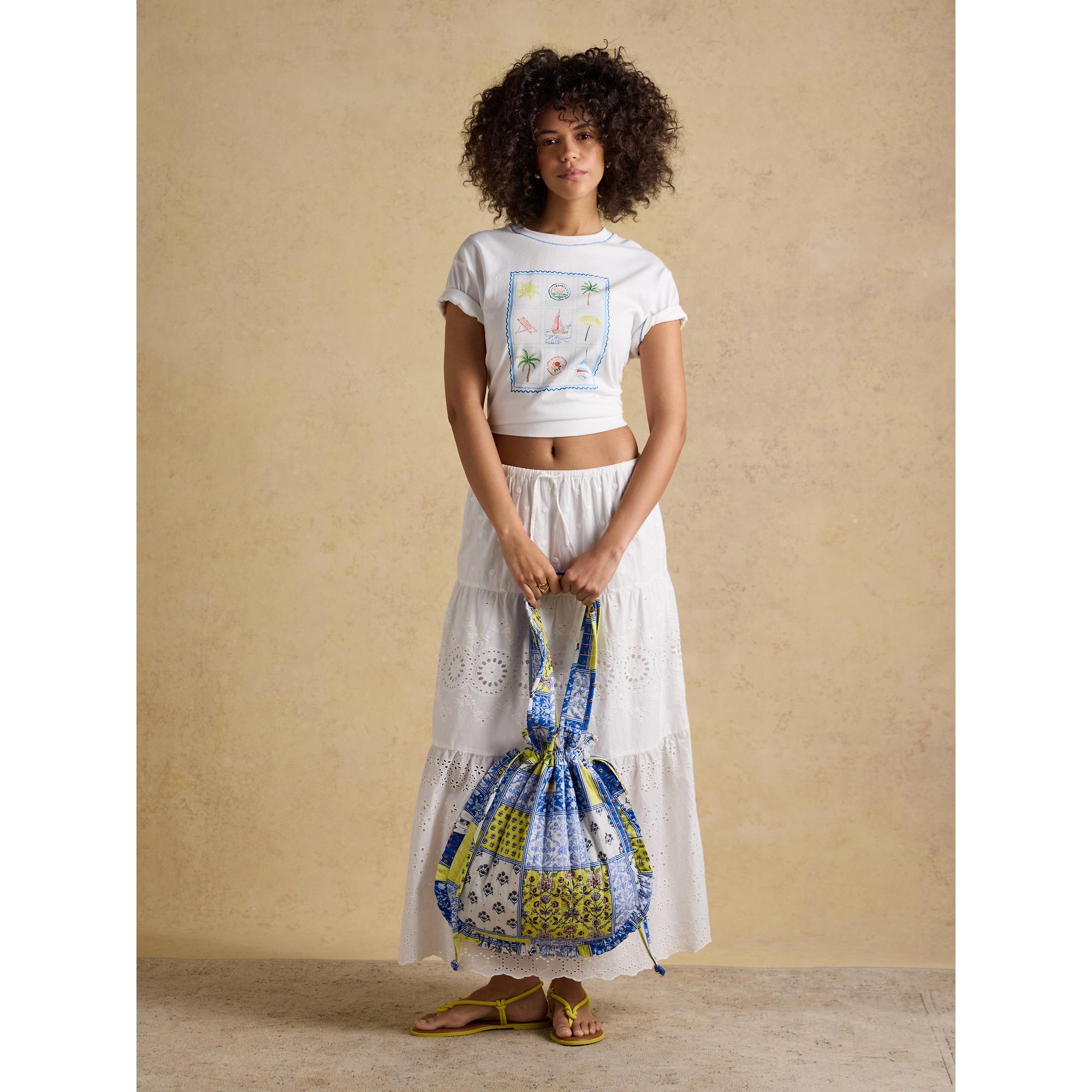 Product image 3 of 9 of Joules Women's Nella Quilted Tote Bag - Yellow Blue Hotch Potch