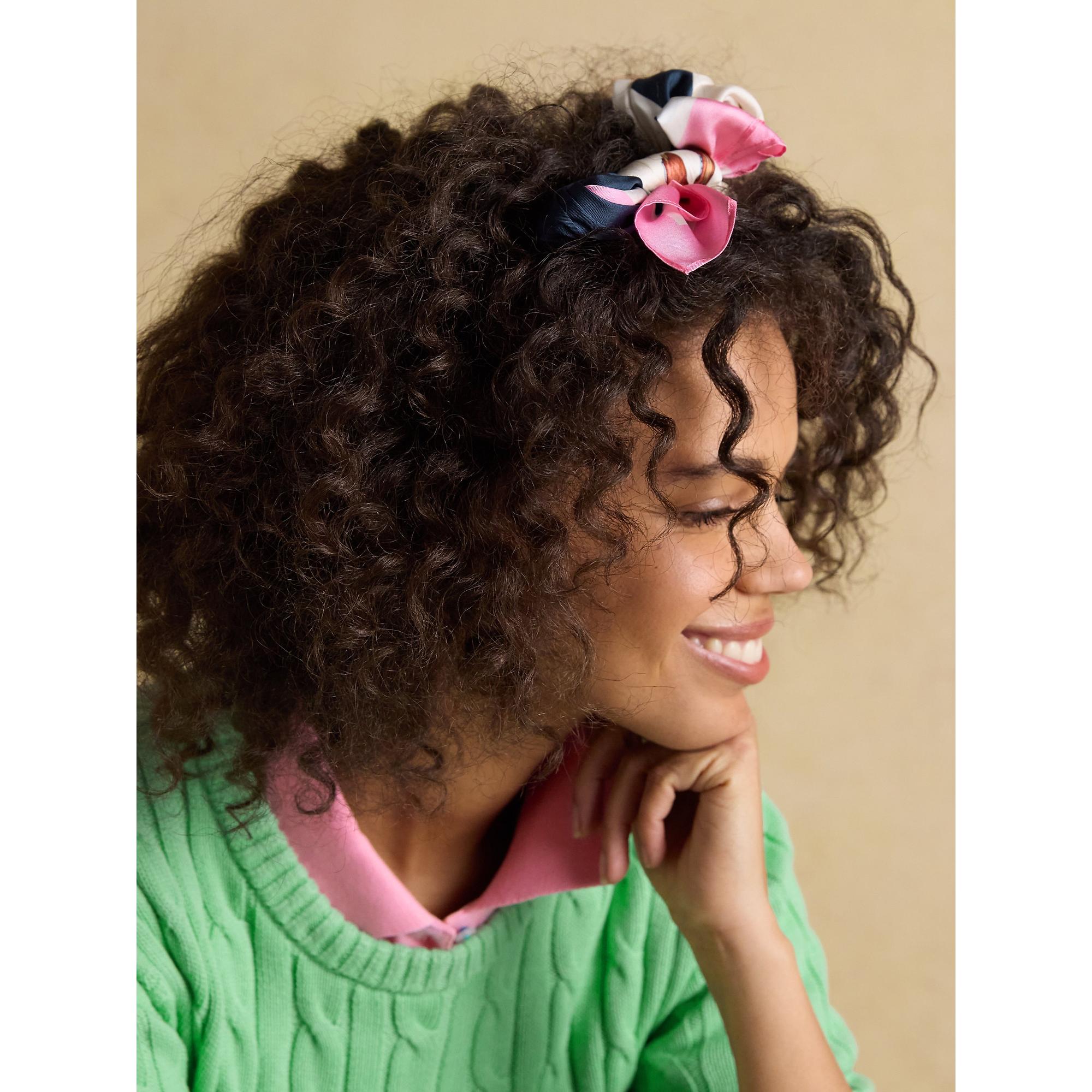 Product image 3 of 5 of Joules Women's Bloomfield Square 100% Silk Scarf - Cream & Navy Printed