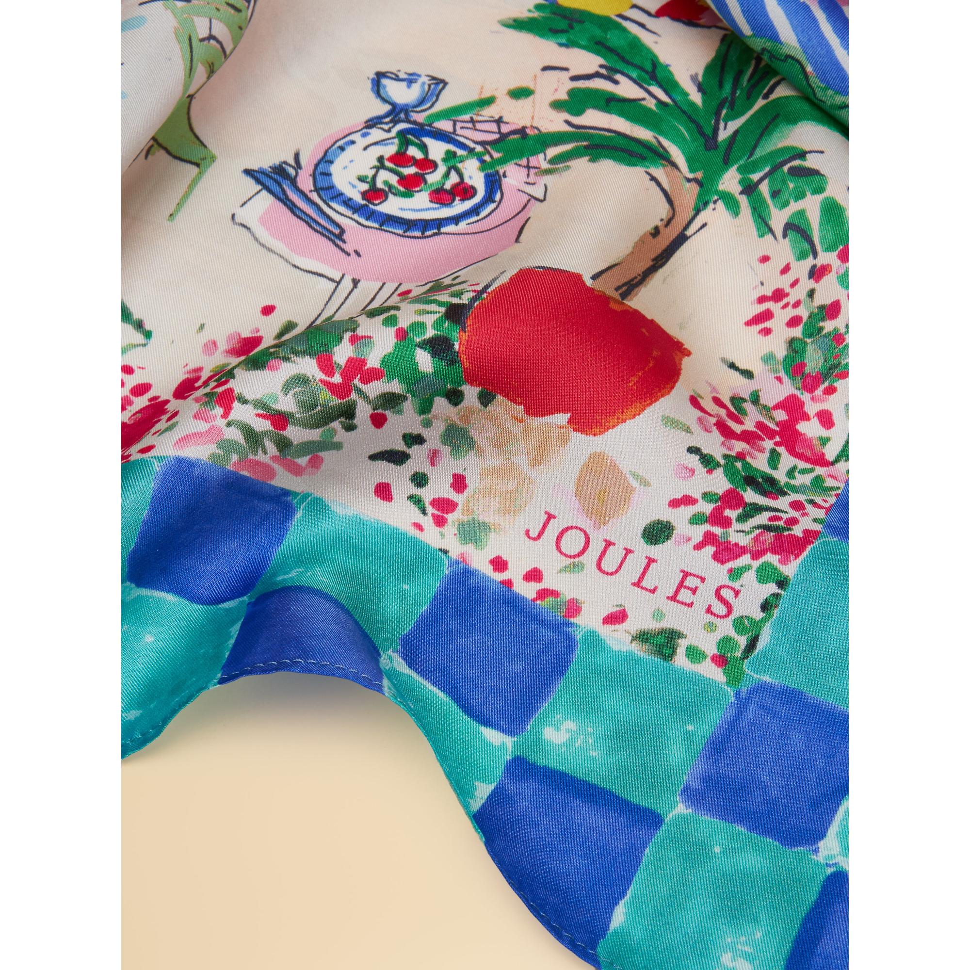Product image 6 of 8 of Joules Women's Bloomfield Square 100% Silk Scarf - Amalfi Scene