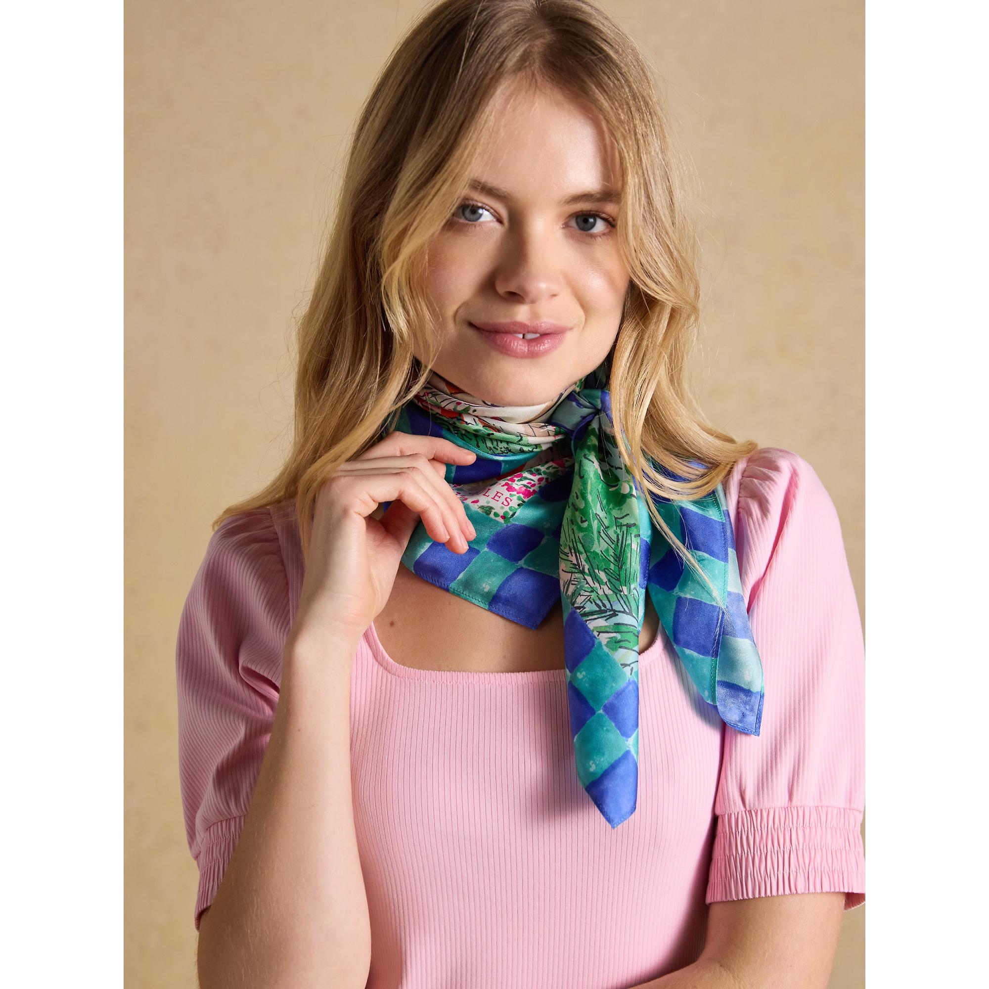 Product image 2 of 8 of Joules Women's Bloomfield Square 100% Silk Scarf - Amalfi Scene