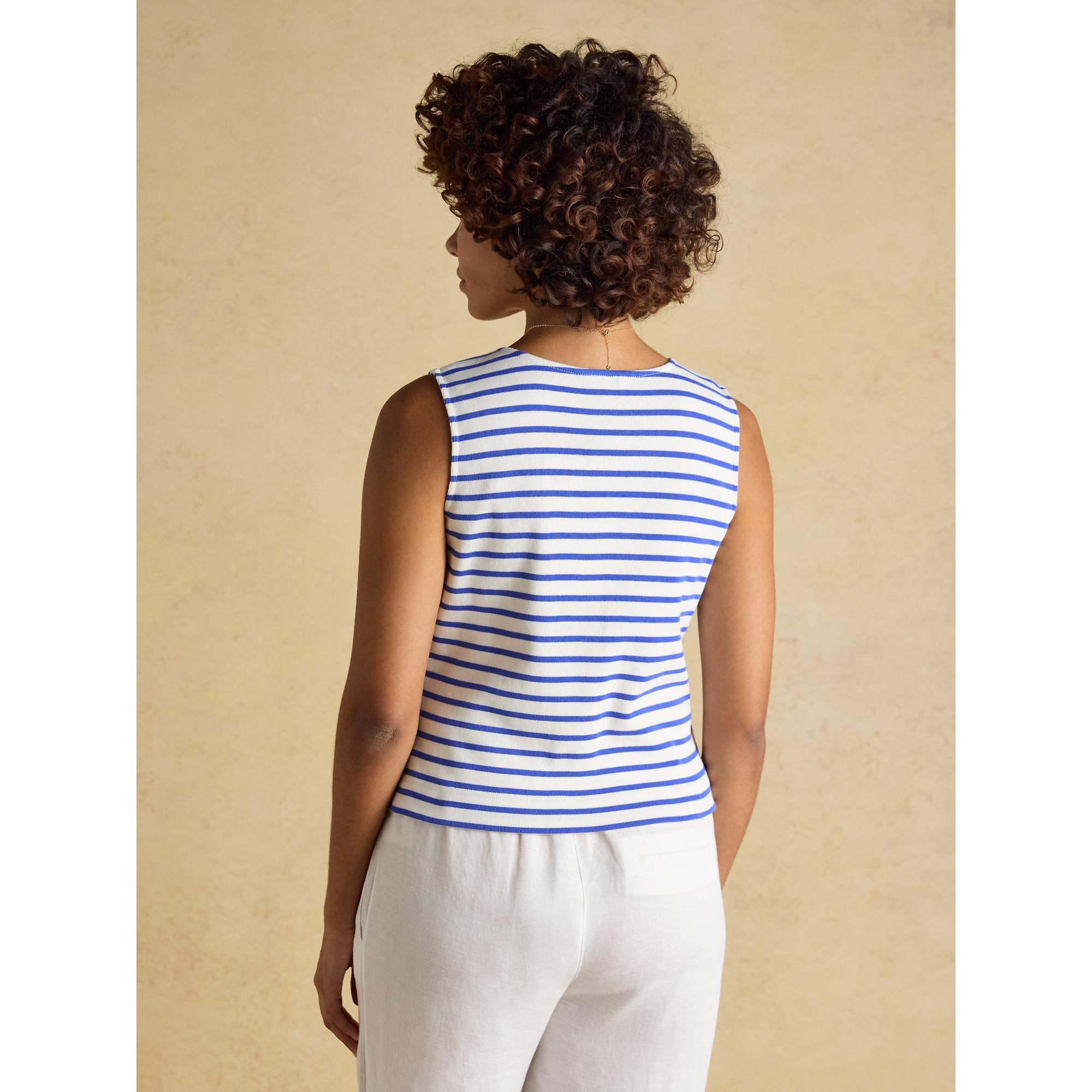Product image 3 of 8 of Joules Women's Premium Ribbed Jersey 100% Cotton Waistcoat - Blue Stripe