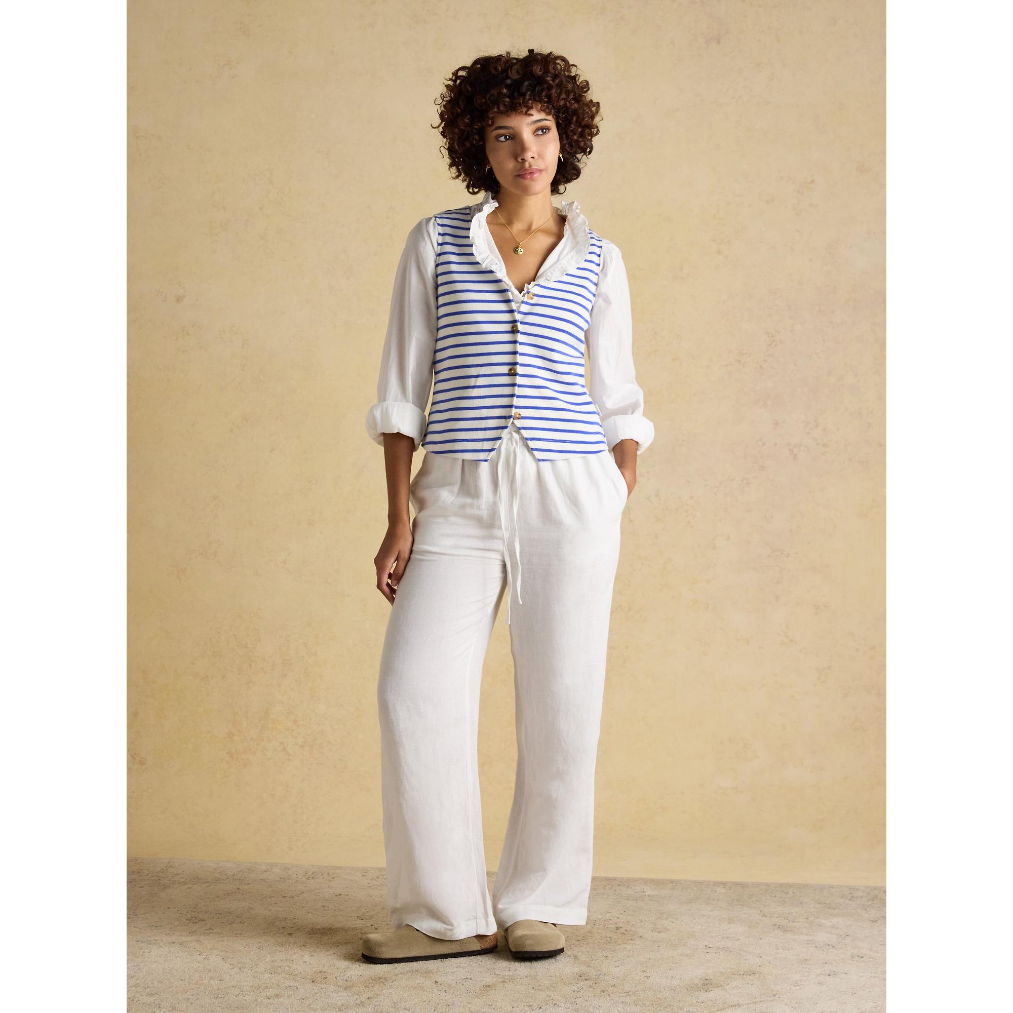 Product image 4 of 8 of Joules Women's Premium Ribbed Jersey 100% Cotton Waistcoat - Blue Stripe