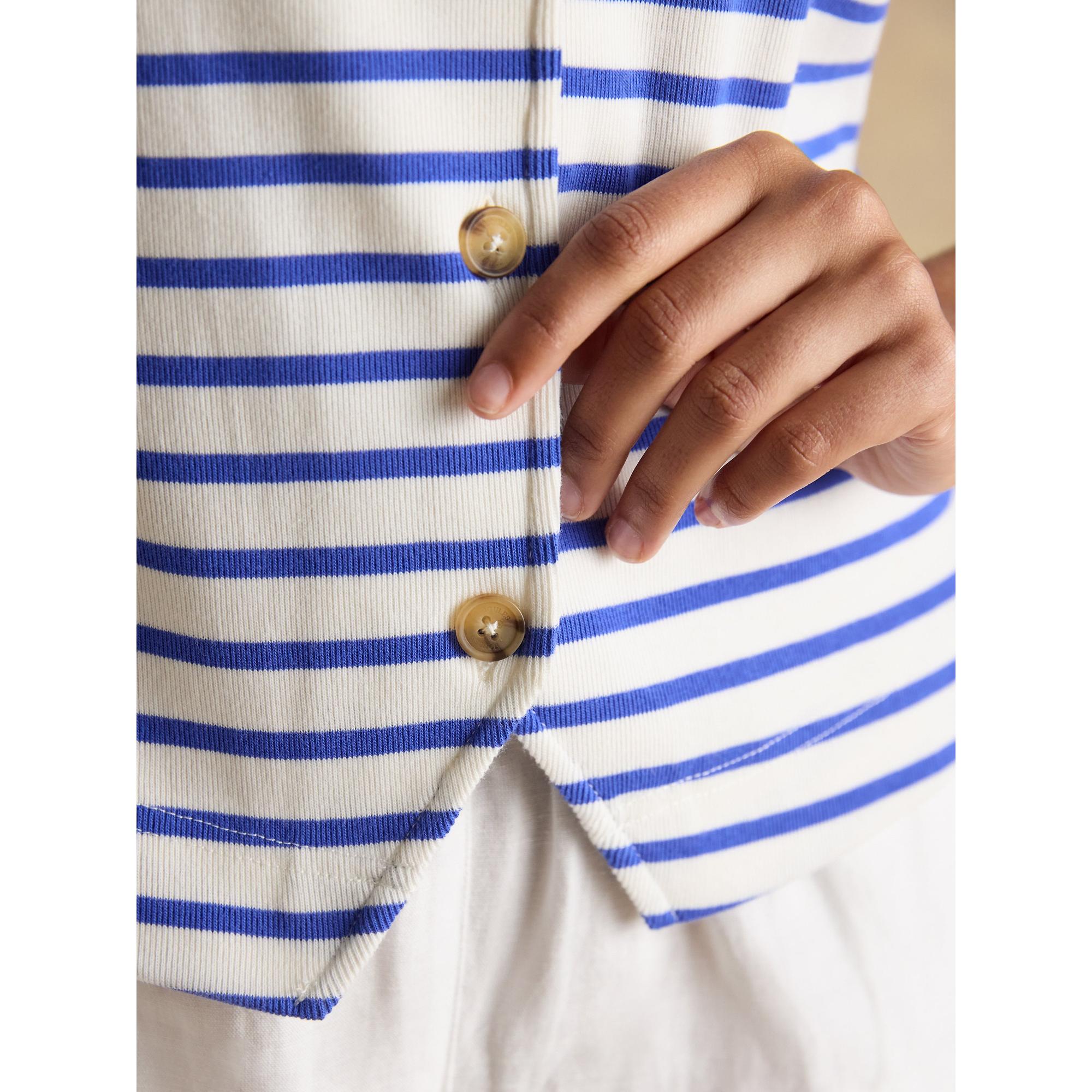 Product image 5 of 8 of Joules Women's Premium Ribbed Jersey 100% Cotton Waistcoat - Blue Stripe