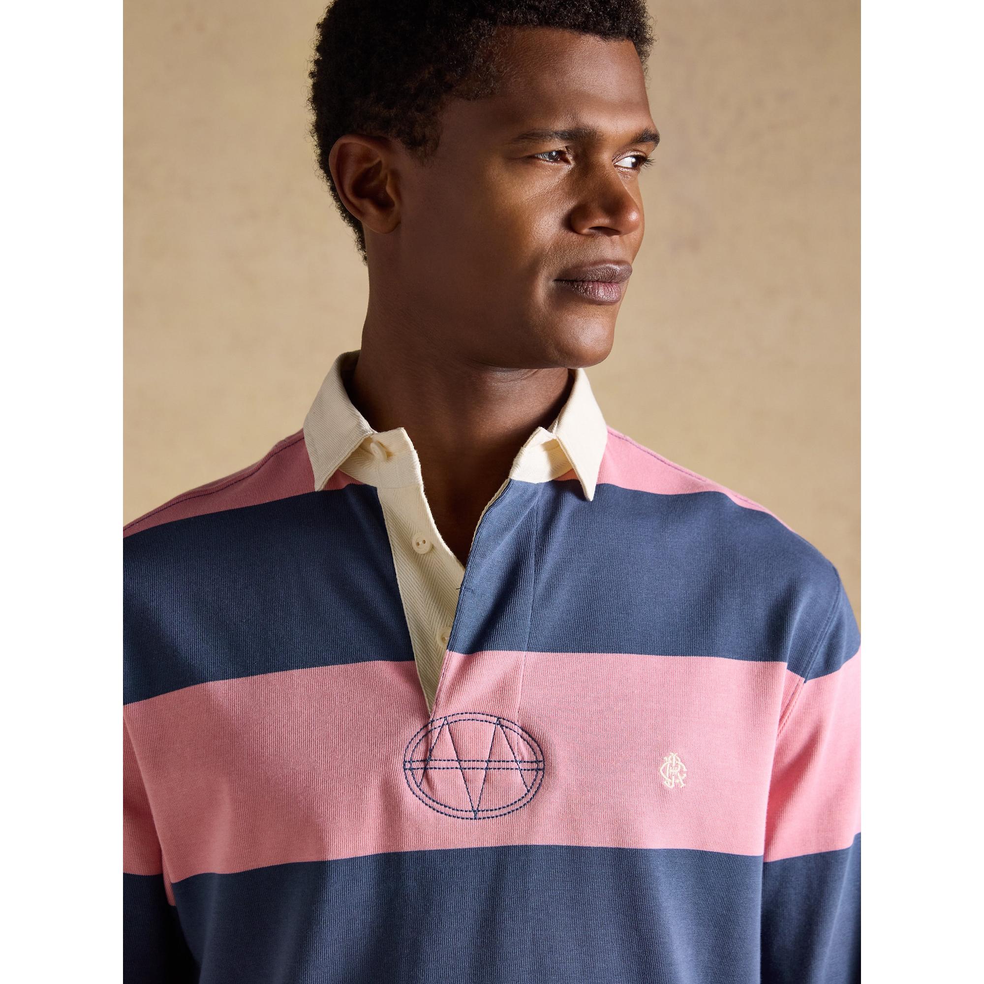Product image 6 of 8 of Joules Men's Striped Long Sleeve Rugby Shirt - Pink/Blue
