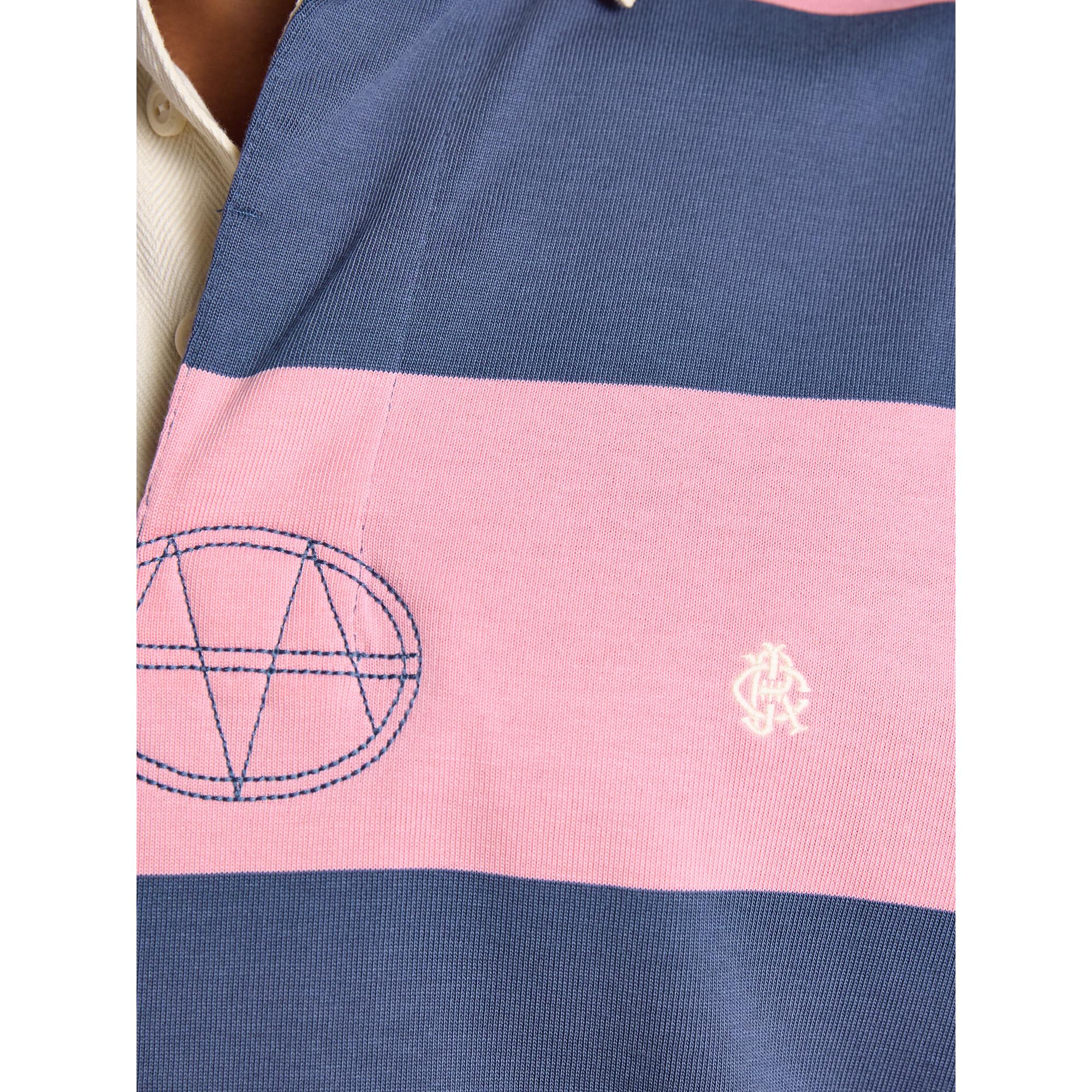 Product image 7 of 8 of Joules Men's Striped Long Sleeve Rugby Shirt - Pink/Blue