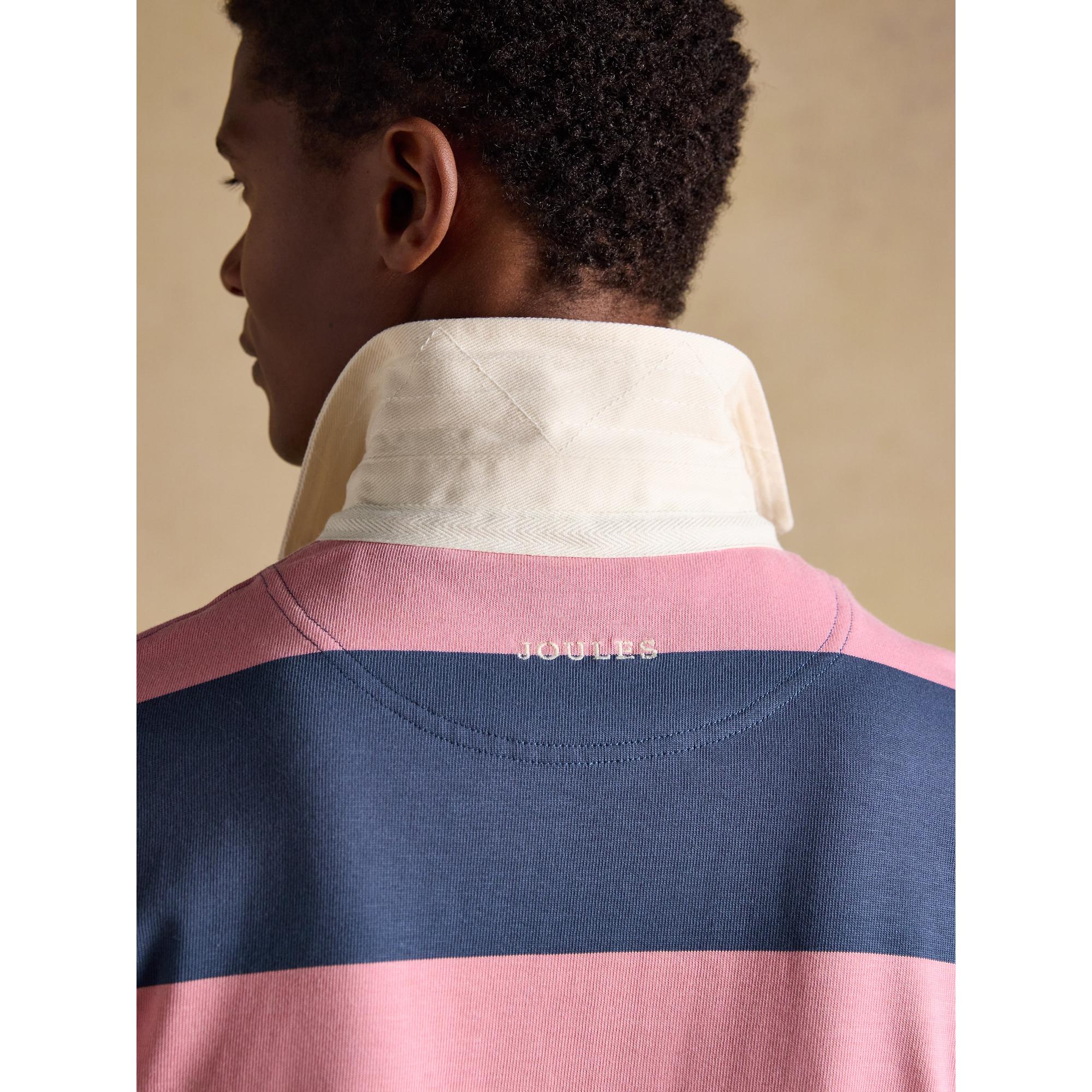 Product image 8 of 8 of Joules Men's Striped Long Sleeve Rugby Shirt - Pink/Blue