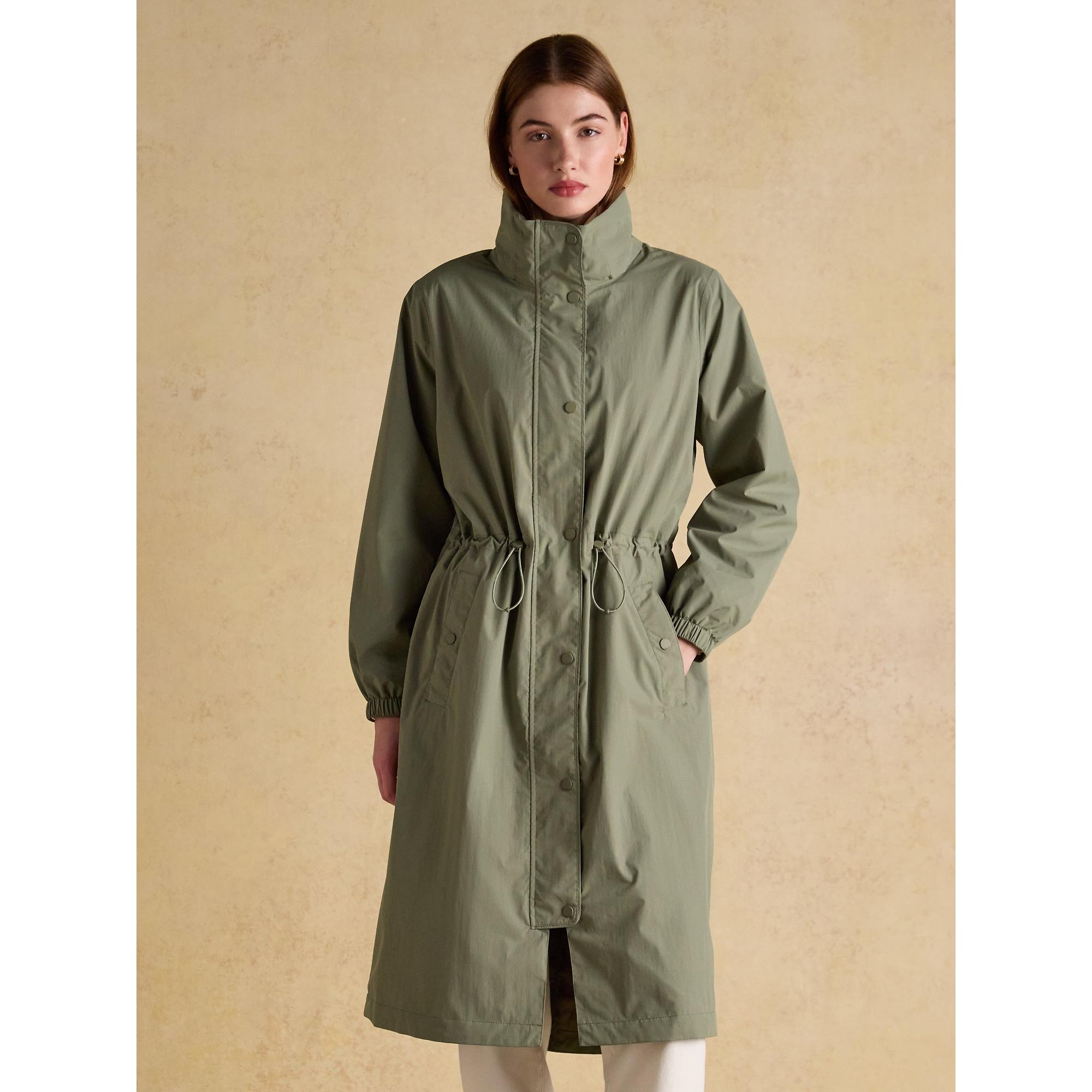 Product image 2 of 12 of Joules Women's Hensley Longline Waterproof Coat with Packable Hood - Khaki Green