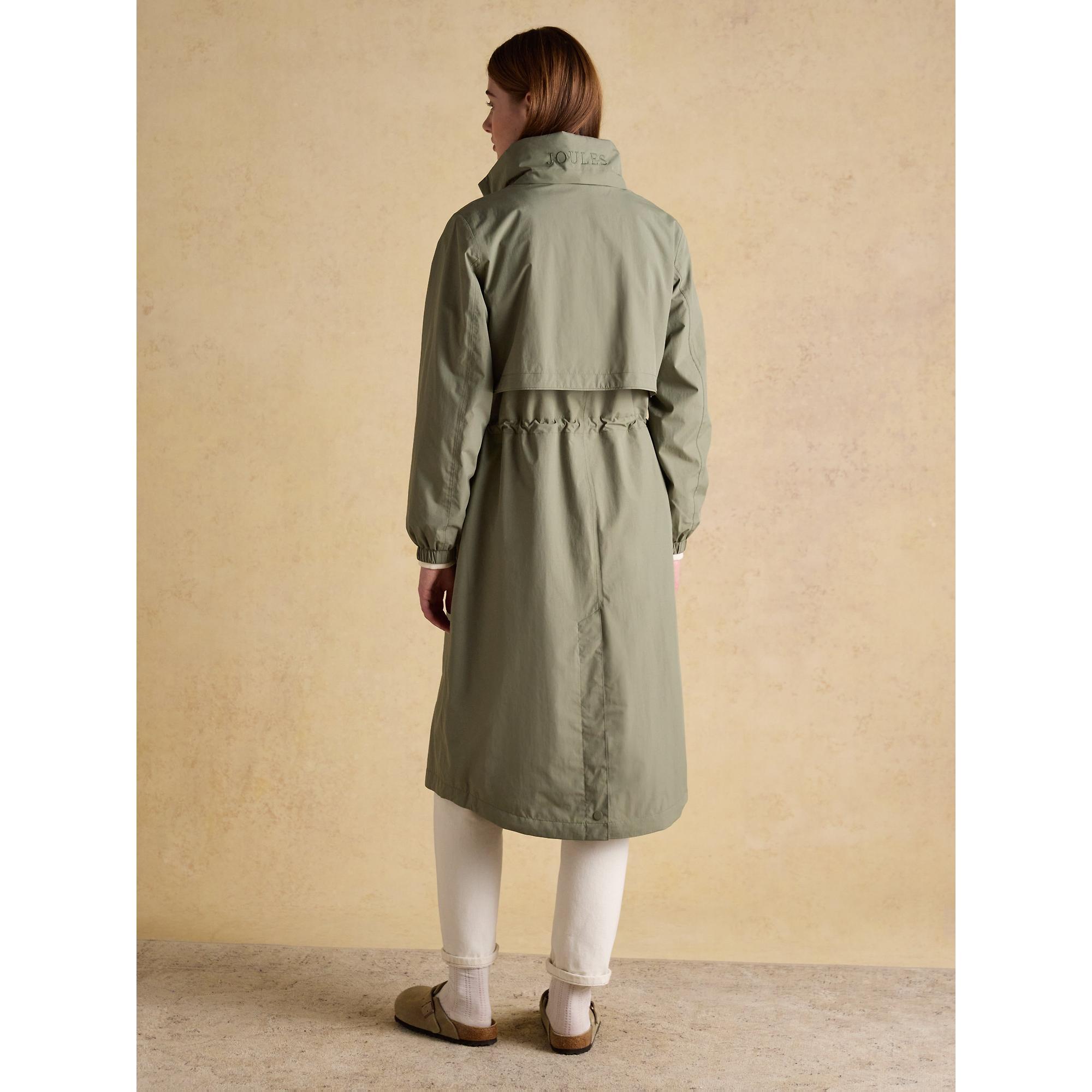 Product image 3 of 12 of Joules Women's Hensley Longline Waterproof Coat with Packable Hood - Khaki Green