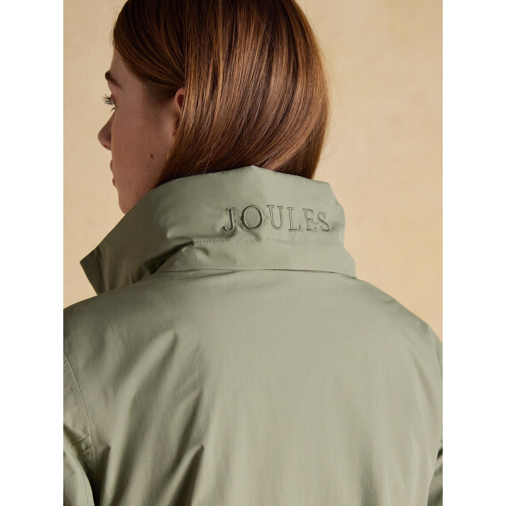 Product image 9 of 12 of Joules Women's Hensley Longline Waterproof Coat with Packable Hood - Khaki Green